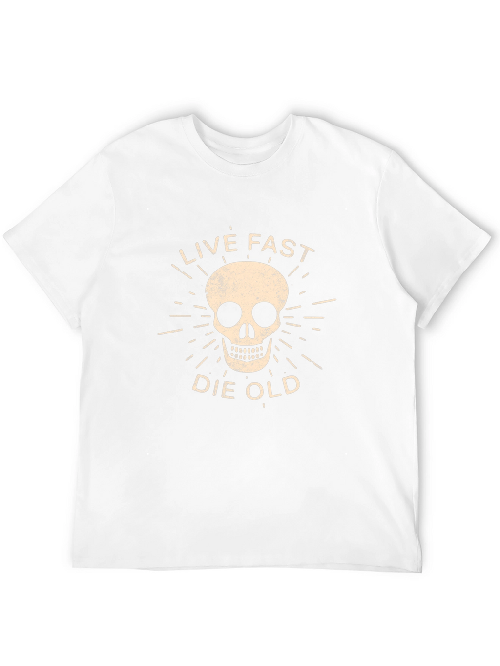Live Fast Die Old Graphic Tee - Skull Design