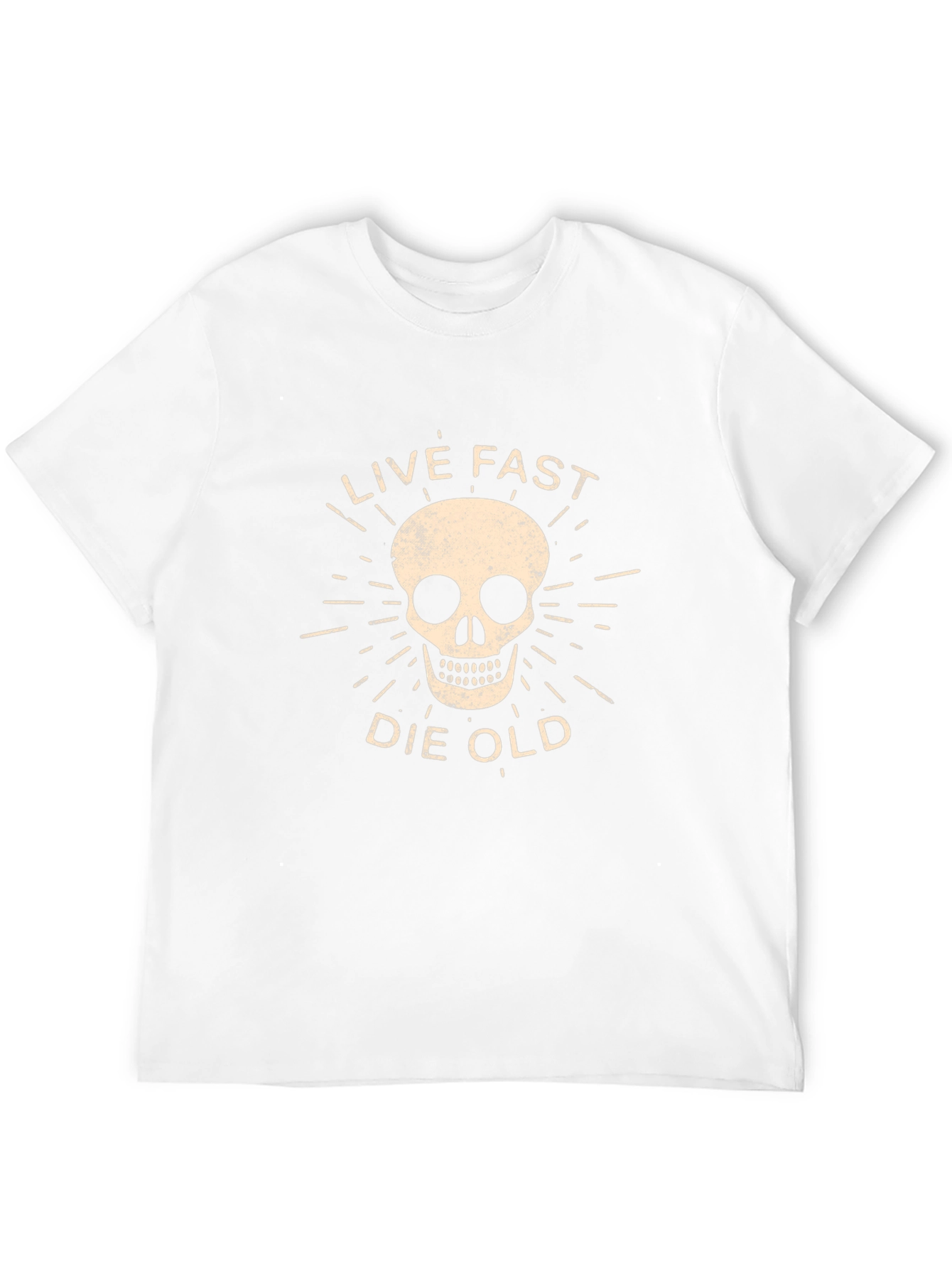 Live Fast Die Old Graphic Tee - Skull Design