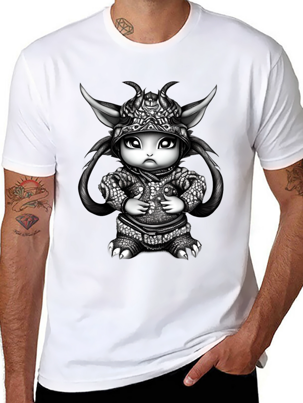 Fantasy Creature Graphic Tee - Black