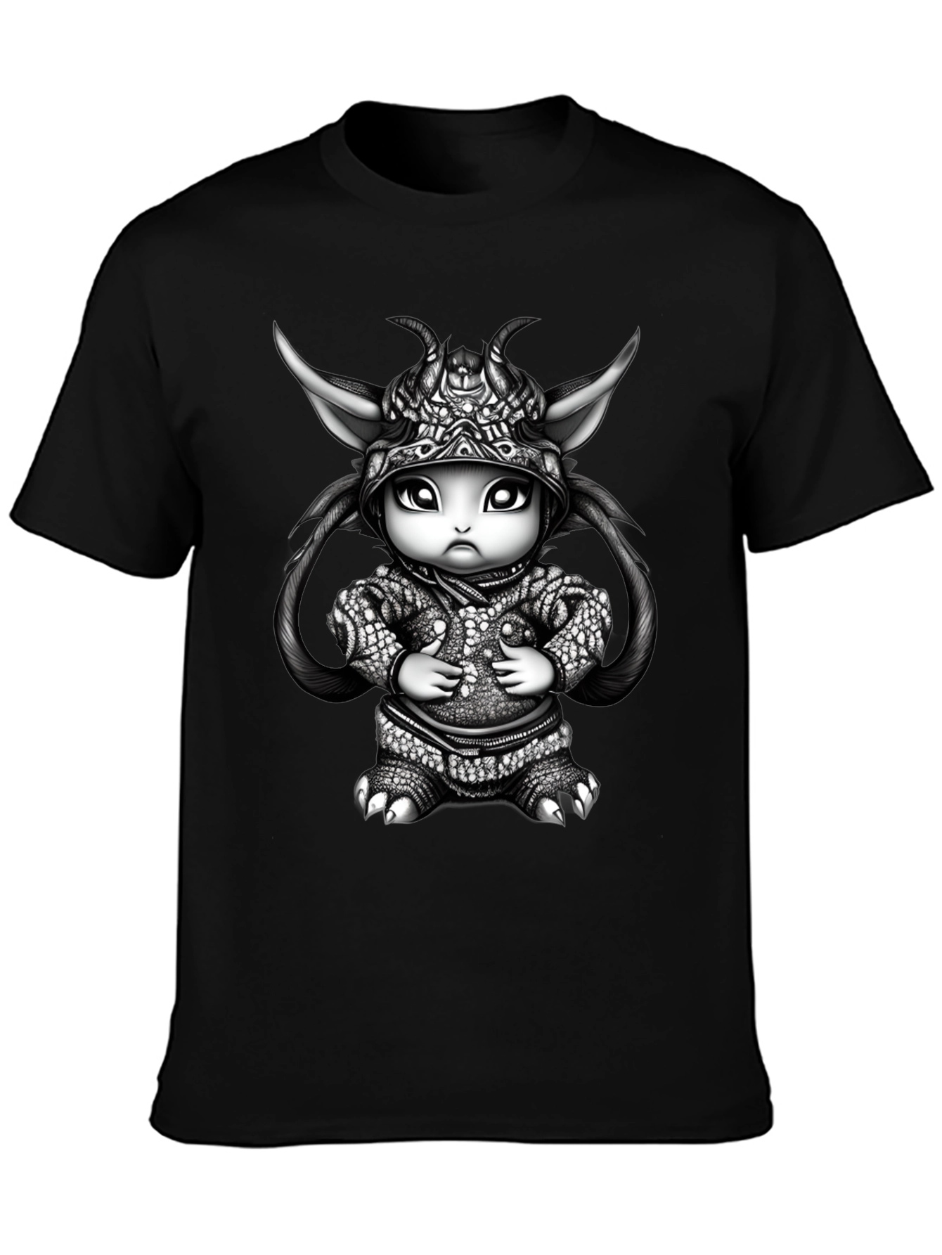 Fantasy Creature Graphic Tee - Black
