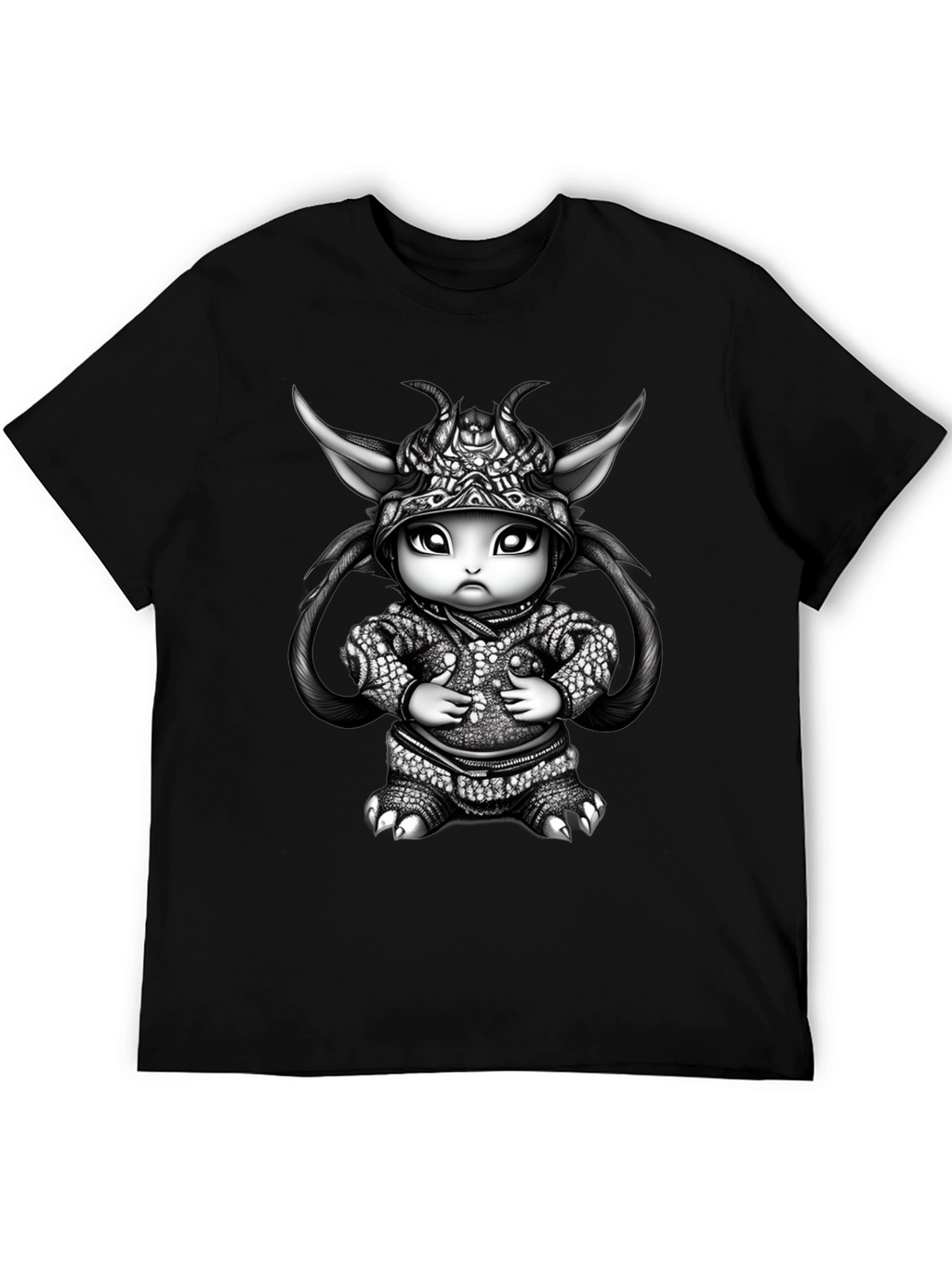 Fantasy Creature Graphic Tee - Black
