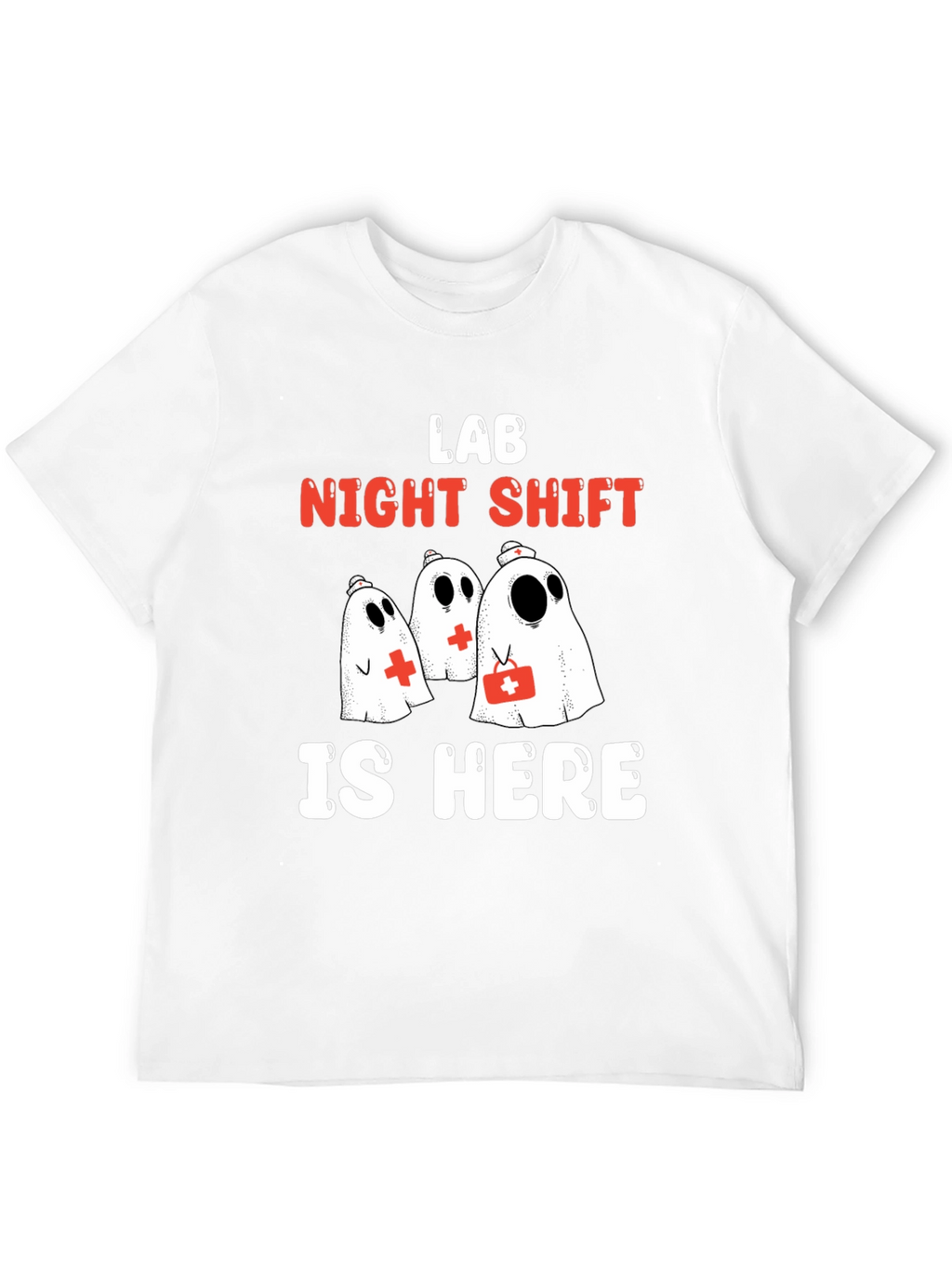 Lab Night Shift T-Shirt - Spooky Medical Ghosts
