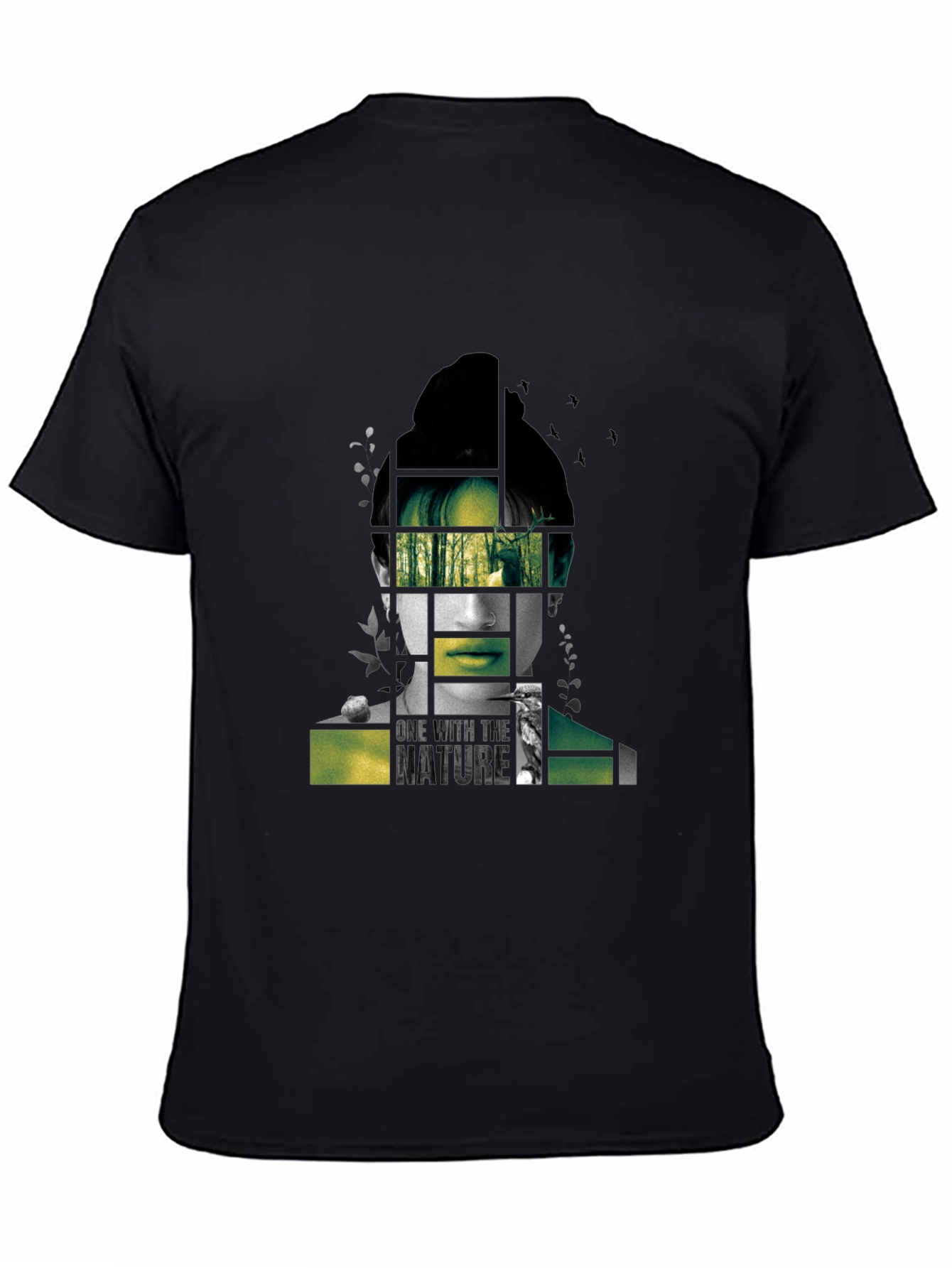 Nature Portrait Graphic Tee - Modern Black T-Shirt