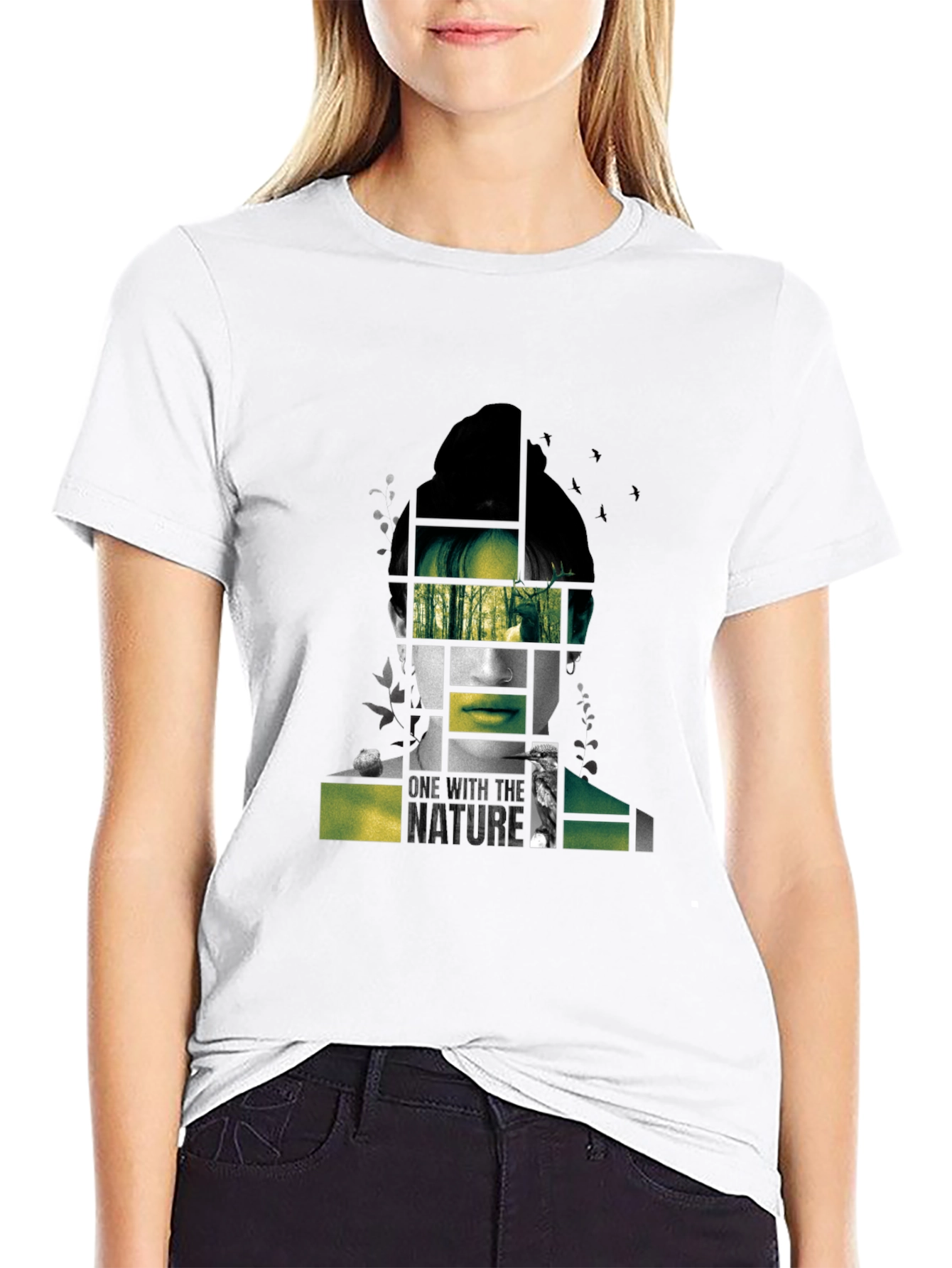 Nature Portrait Graphic Tee - Modern Black T-Shirt