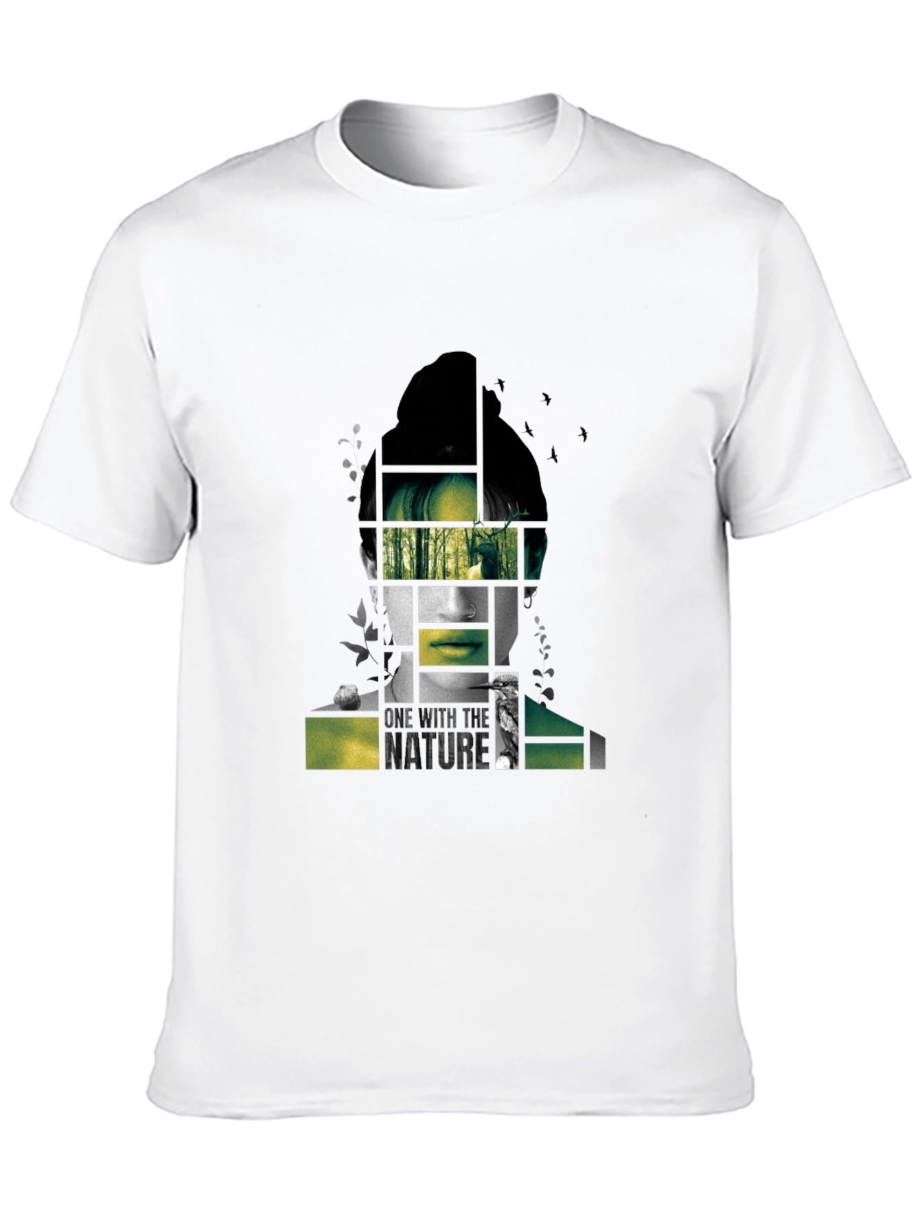 Nature Portrait Graphic Tee - Modern Black T-Shirt