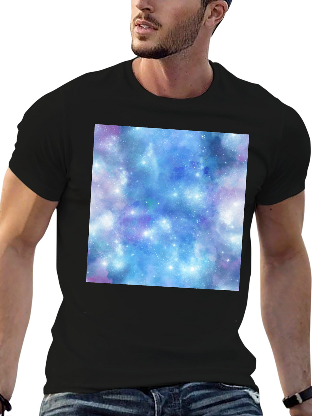 Galaxy Print Black T-Shirt