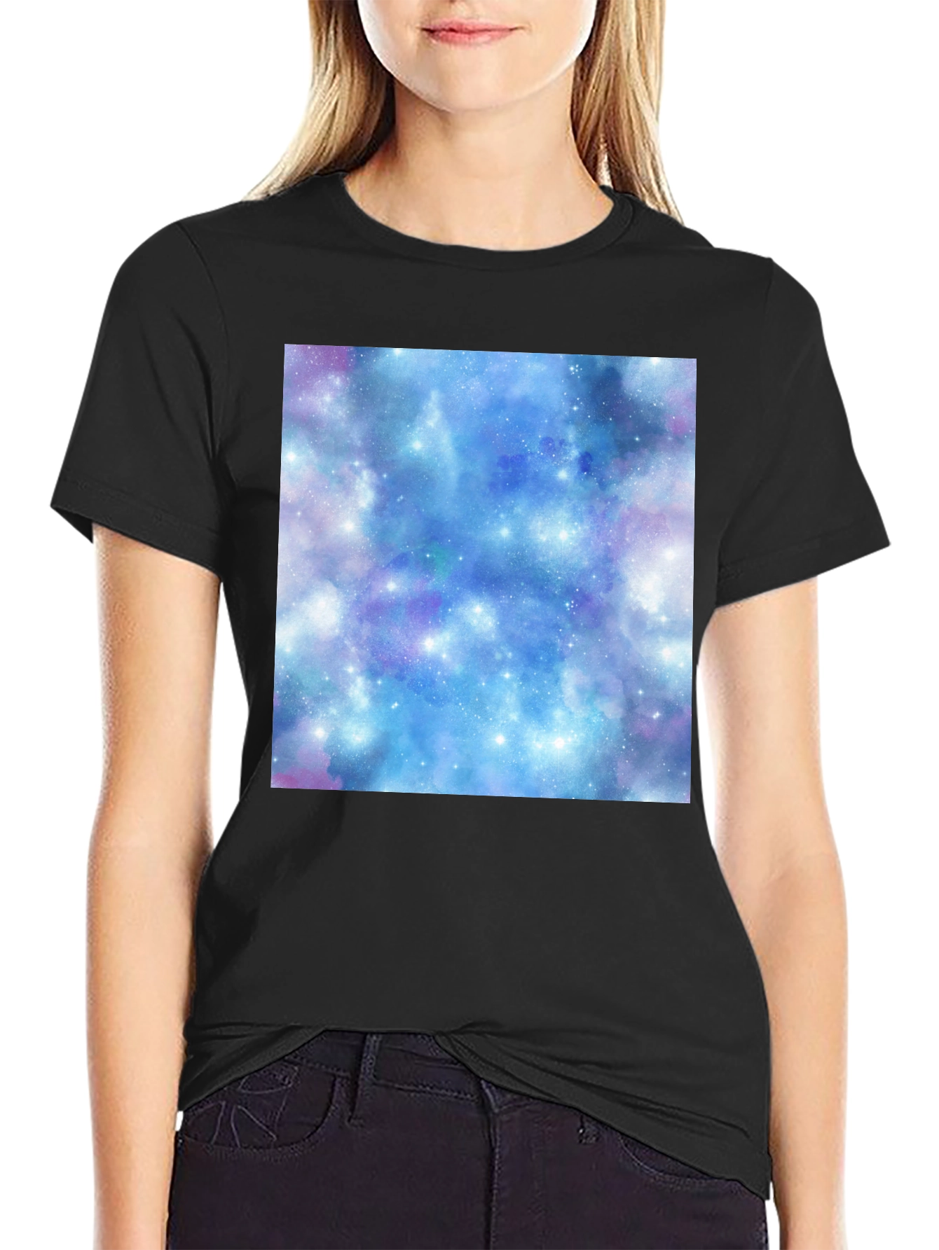 Galaxy Print Black T-Shirt