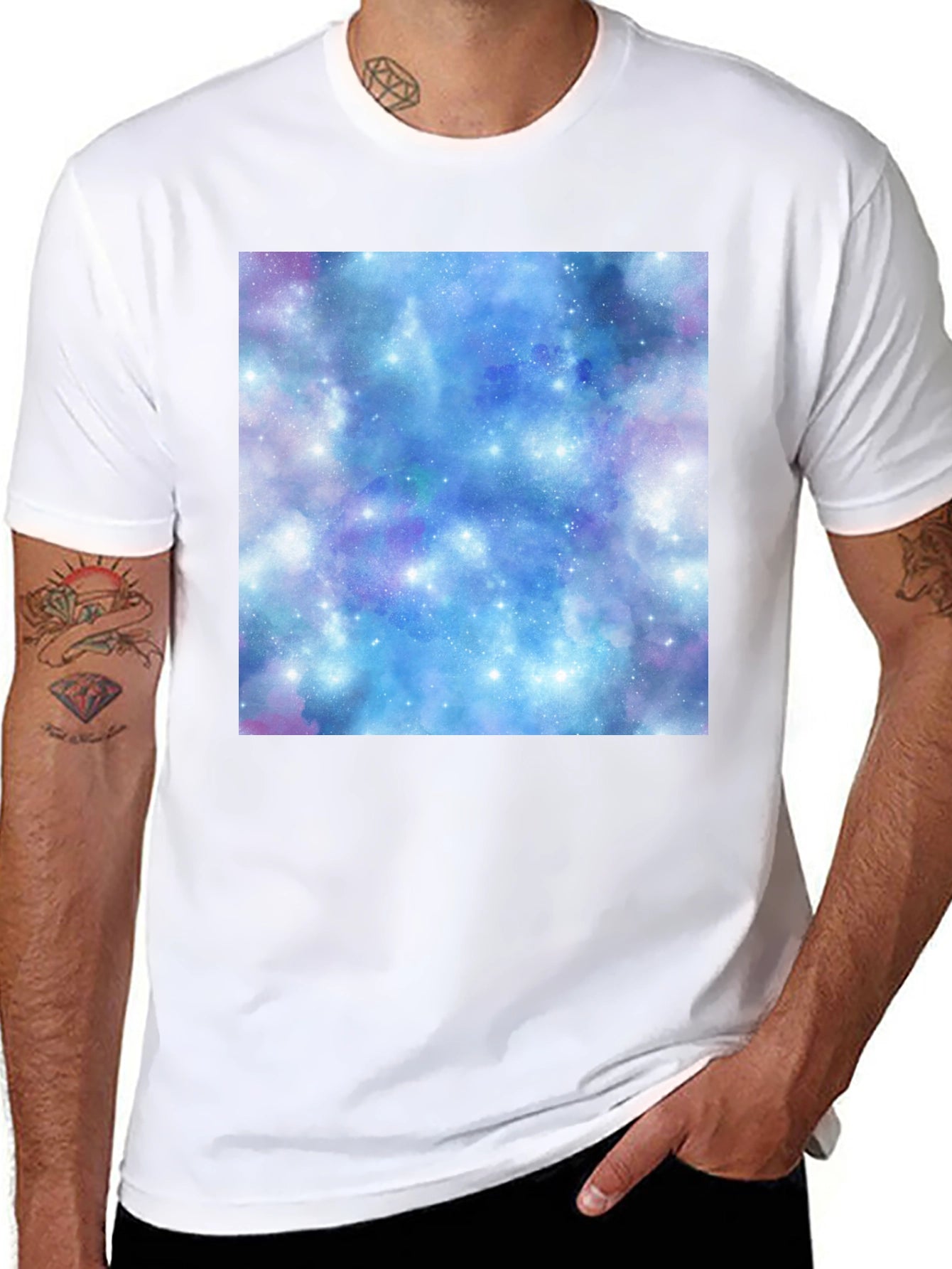 Galaxy Print Black T-Shirt