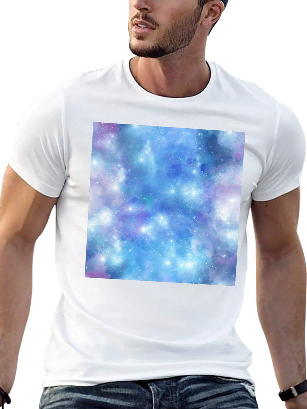 Galaxy Print Black T-Shirt