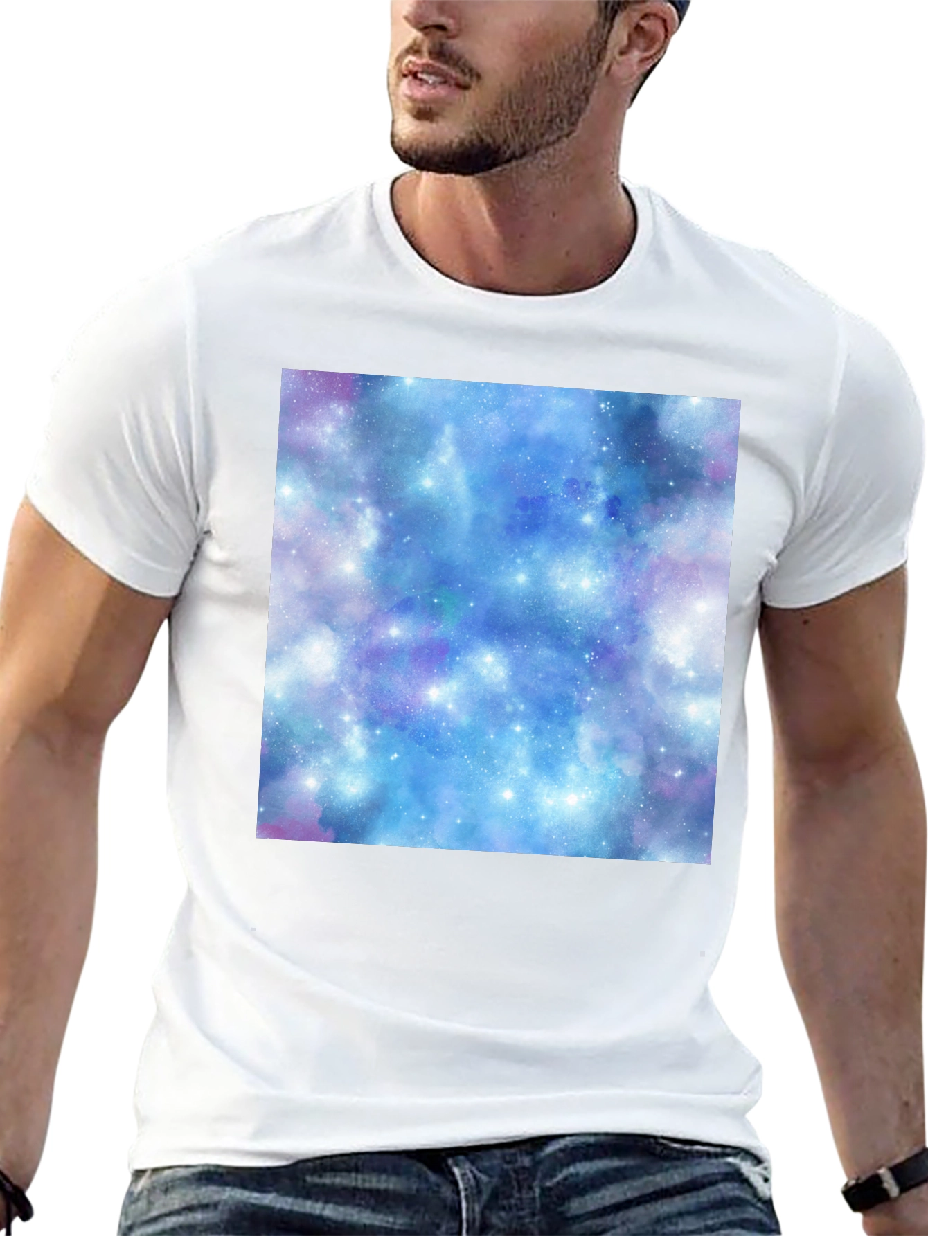 Galaxy Print Black T-Shirt
