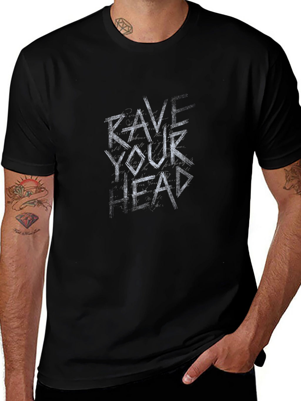 Rave Your Head Black Graphic Tee