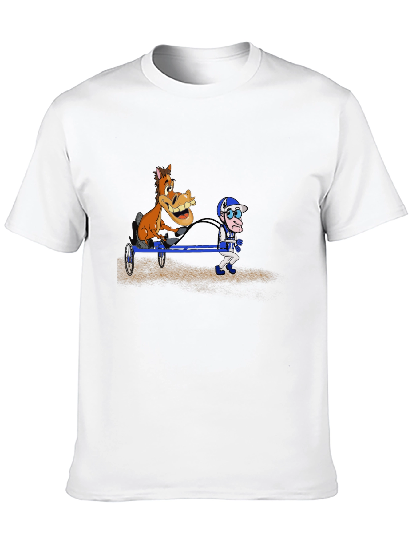 Cartoon Horse & Jockey Black T-Shirt