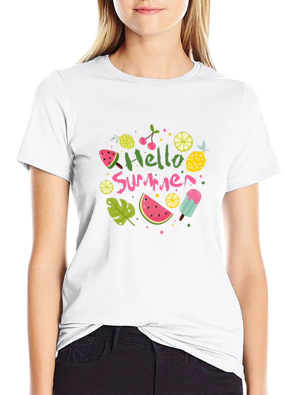 Hello Summer Graphic Tee - Black