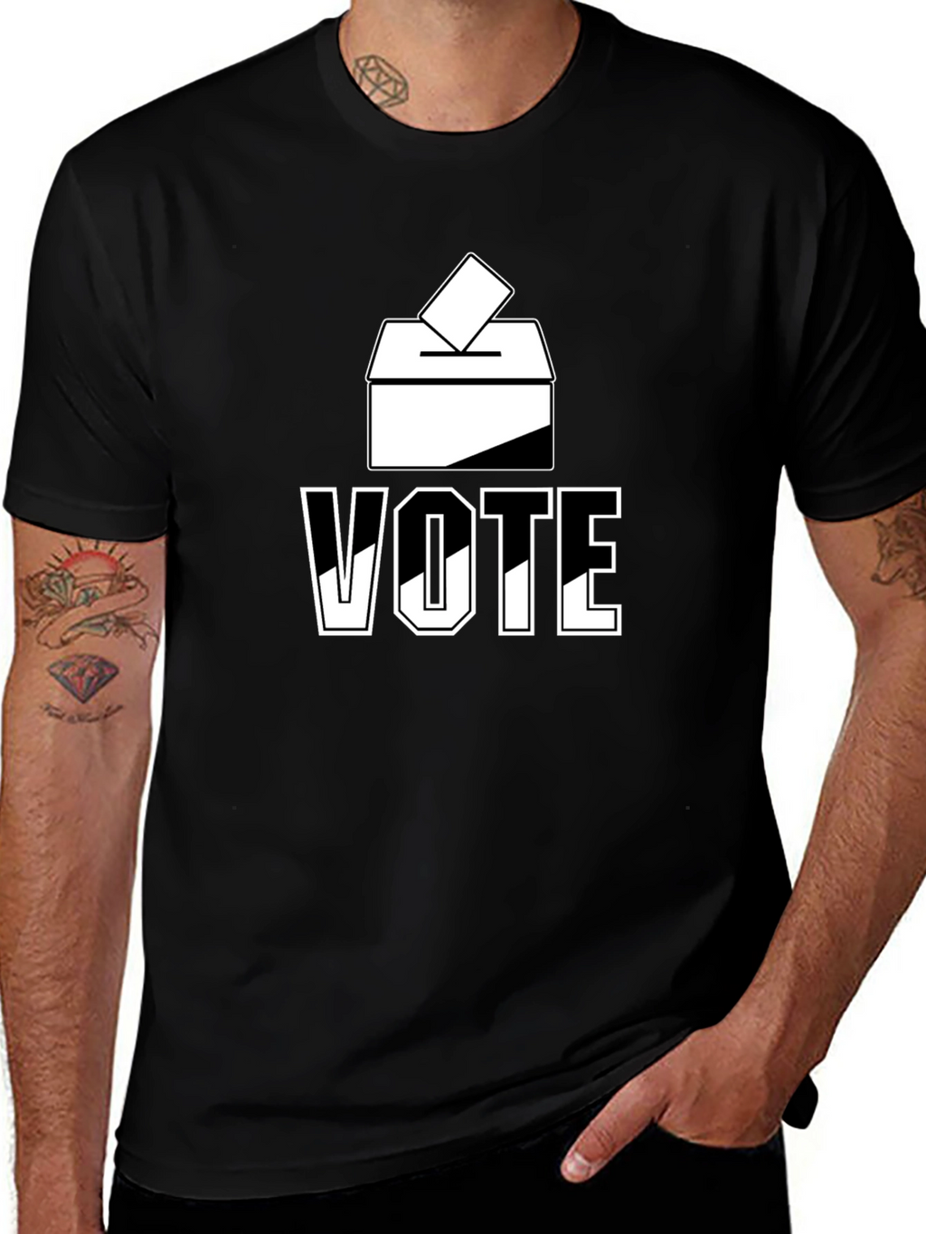 Vote Graphic T-Shirt - Black Political Statement Tee