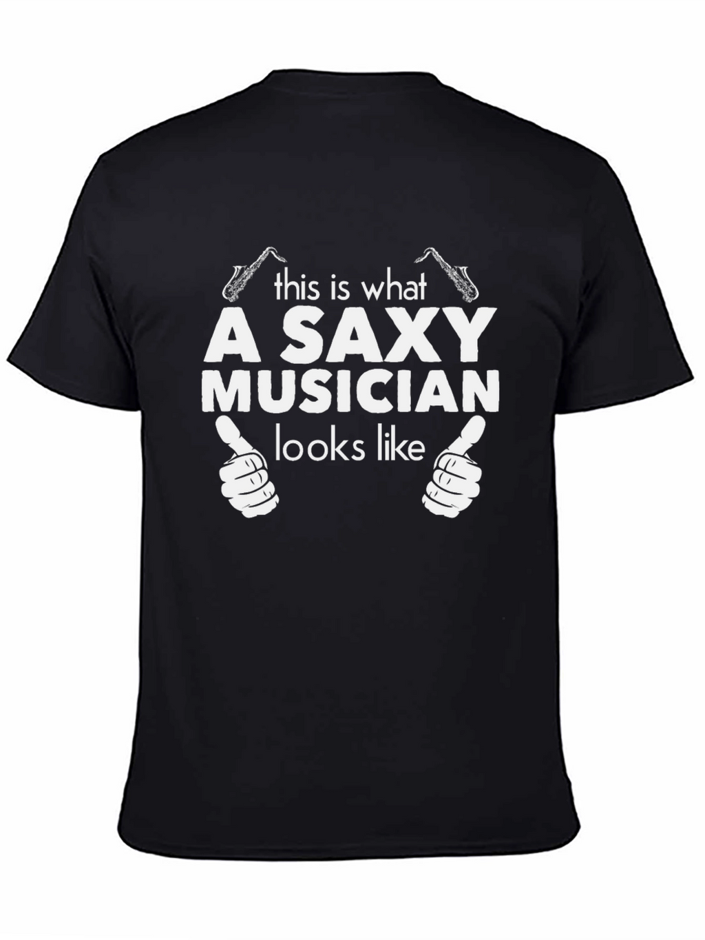 Saxy Musician Graphic Tee - Black Cotton T-Shirt
