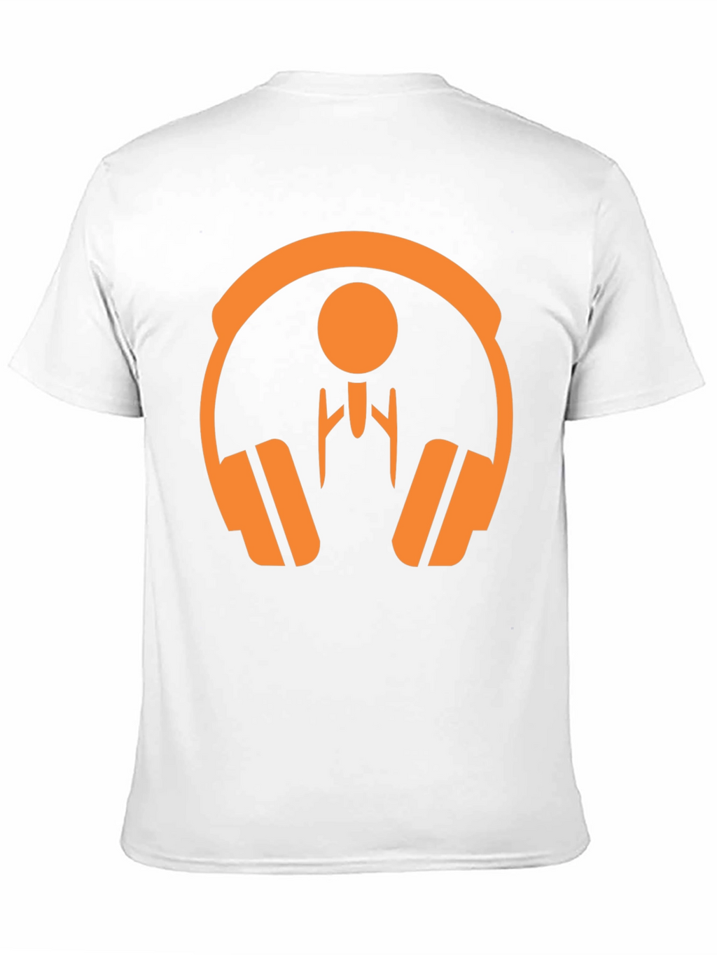 Orange Headphone Graphic Tee - Stylish Black T-Shirt