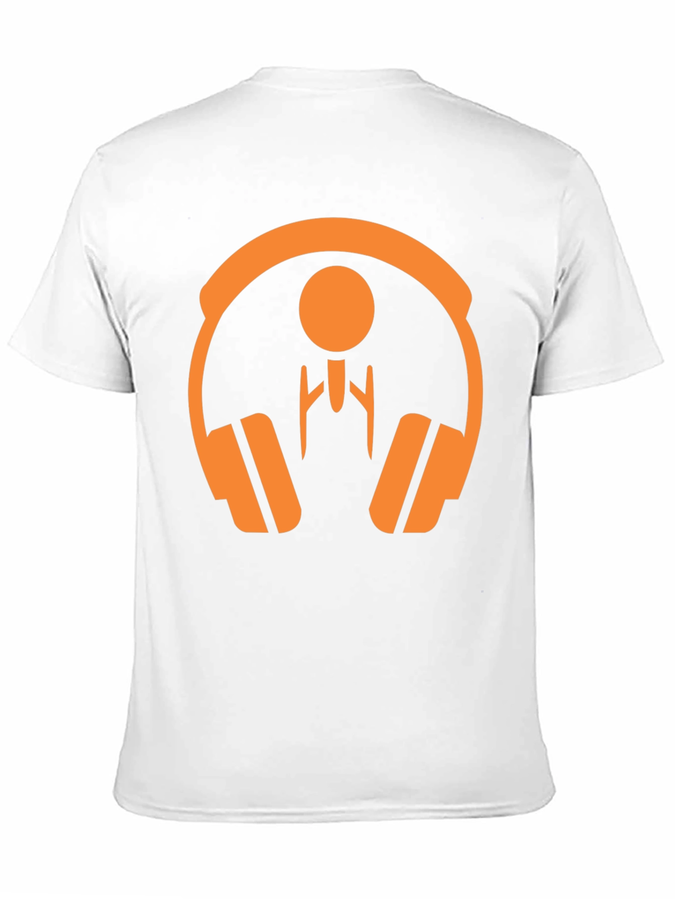 Orange Headphone Graphic Tee - Stylish Black T-Shirt