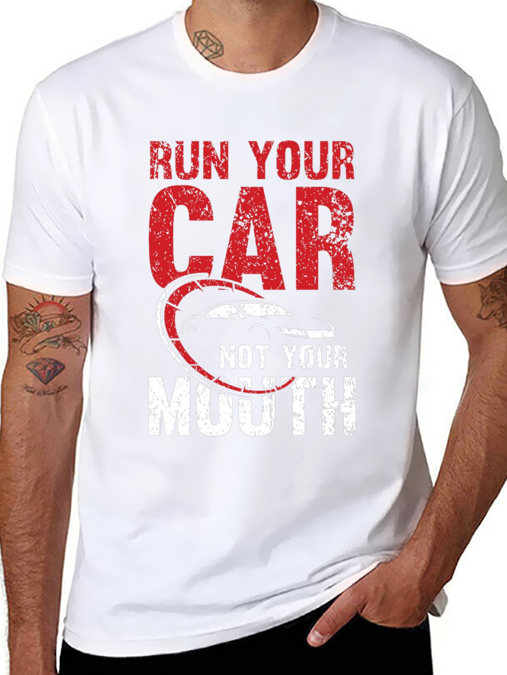 Run Your Car Not Your Mouth Black T-Shirt