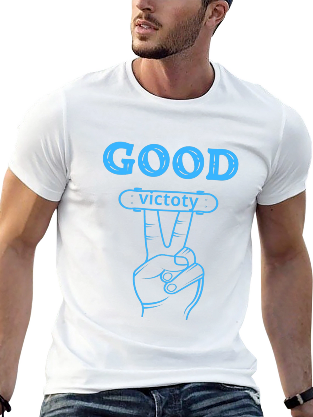 Good Victory Graphic T-Shirt - Skateboarding Theme