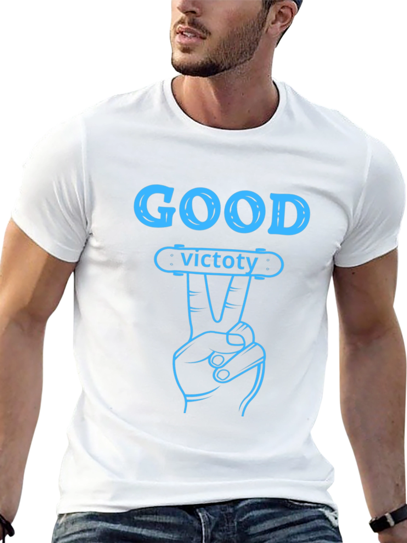 Good Victory Graphic T-Shirt - Skateboarding Theme