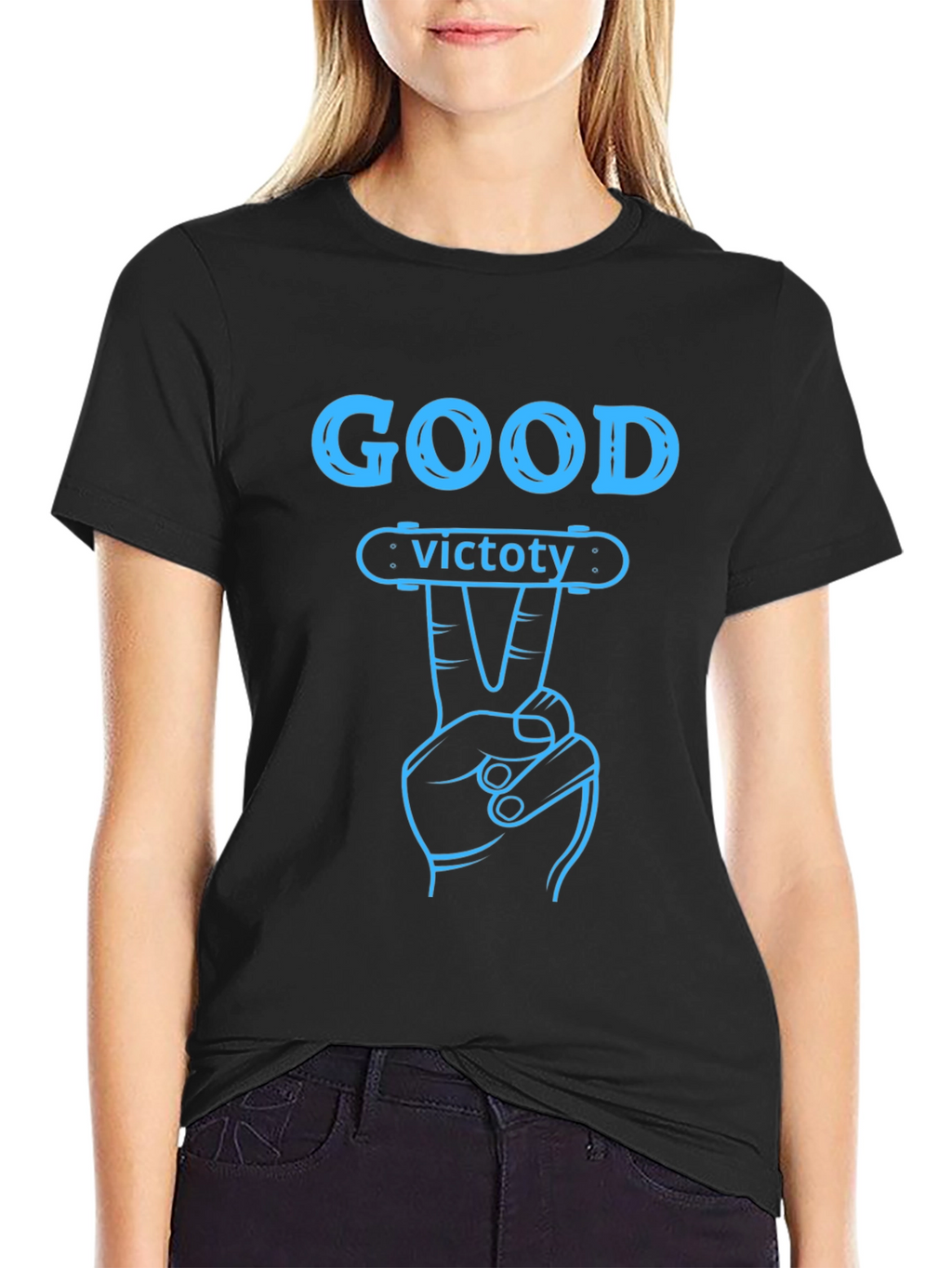 Good Victory Graphic T-Shirt - Skateboarding Theme