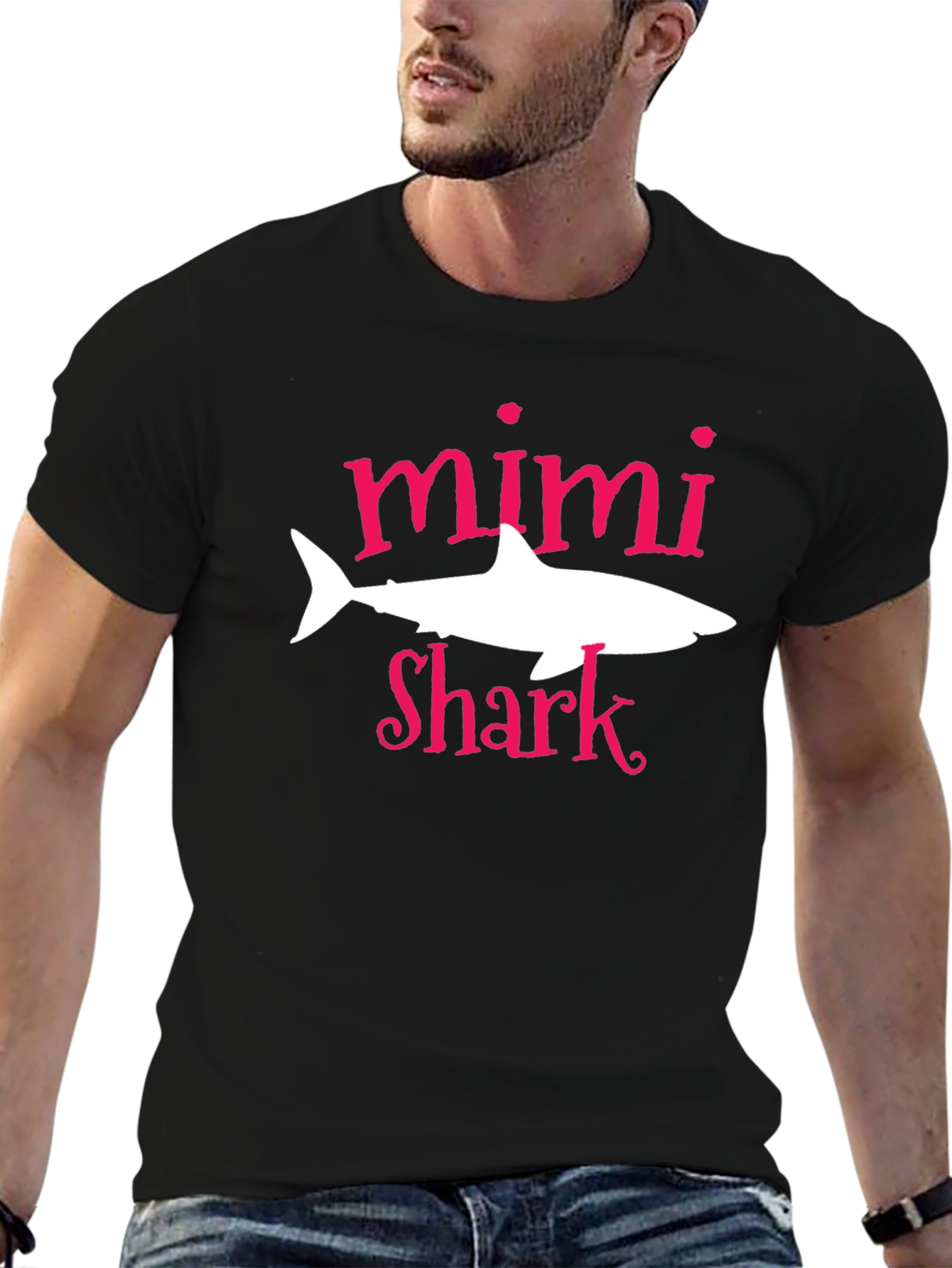 Mimi Shark Graphic Tee - Black Cotton T-Shirt
