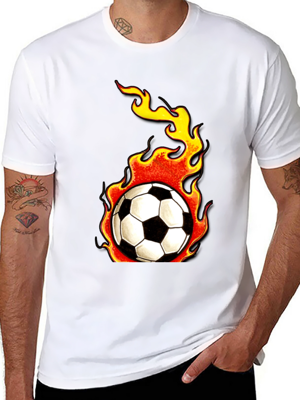 Flaming Soccer Ball Graphic Tee