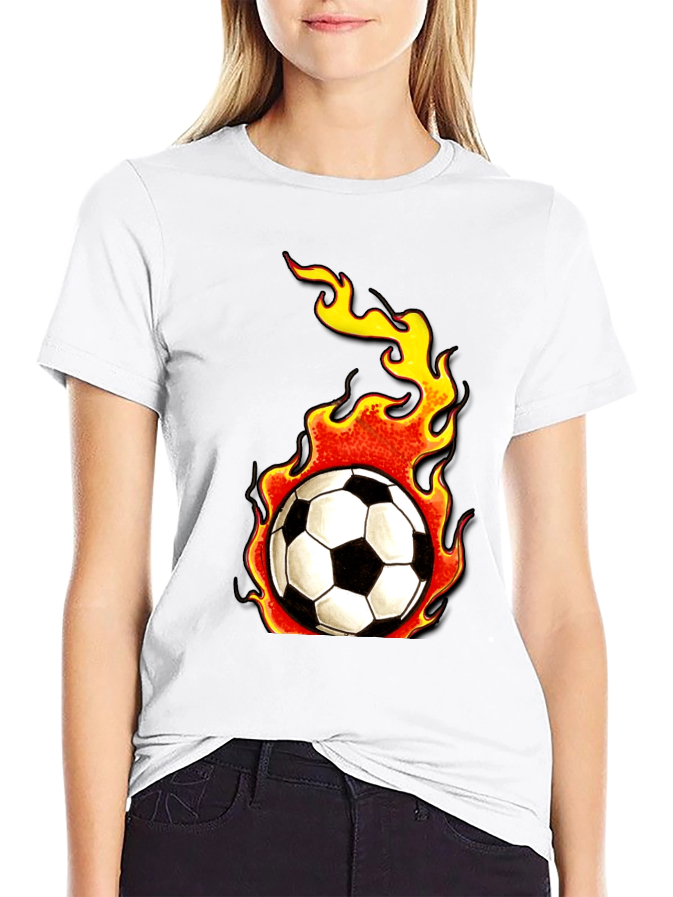 Flaming Soccer Ball Graphic Tee