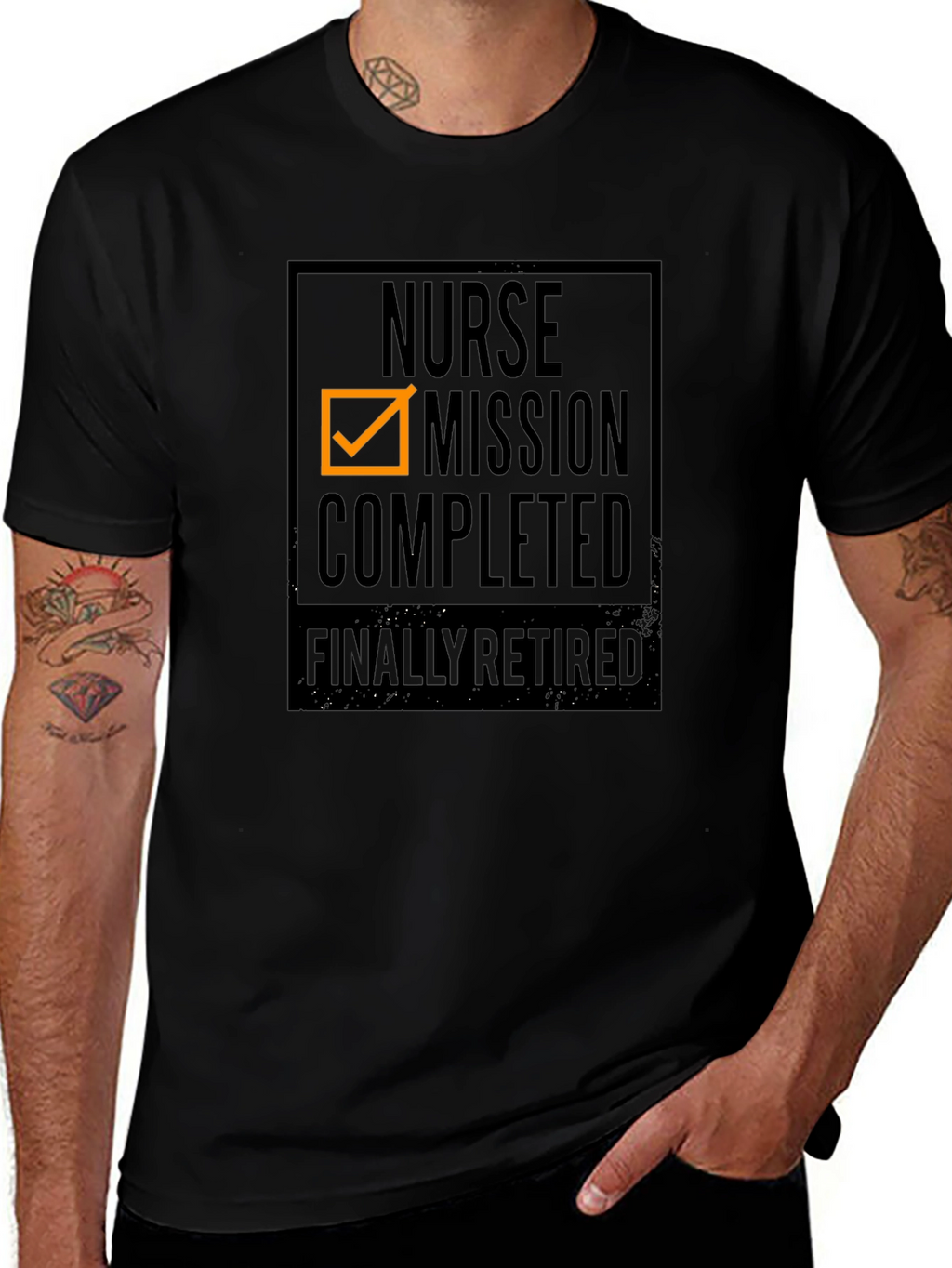 Nurse Mission Completed Retired Black T-Shirt