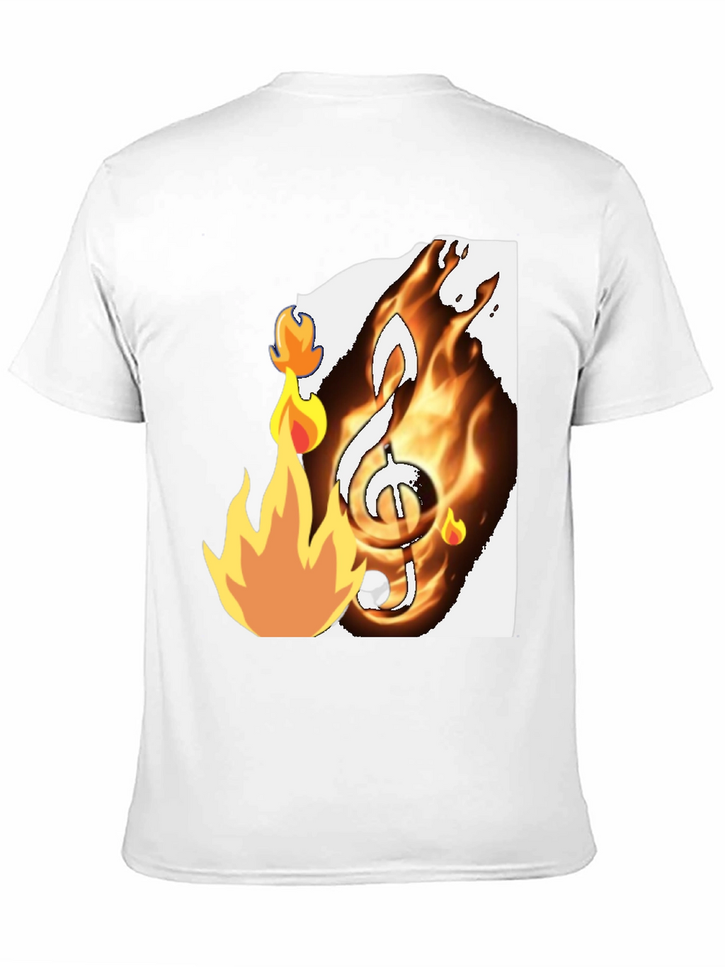 Fiery Music Note Graphic T-Shirt - Black