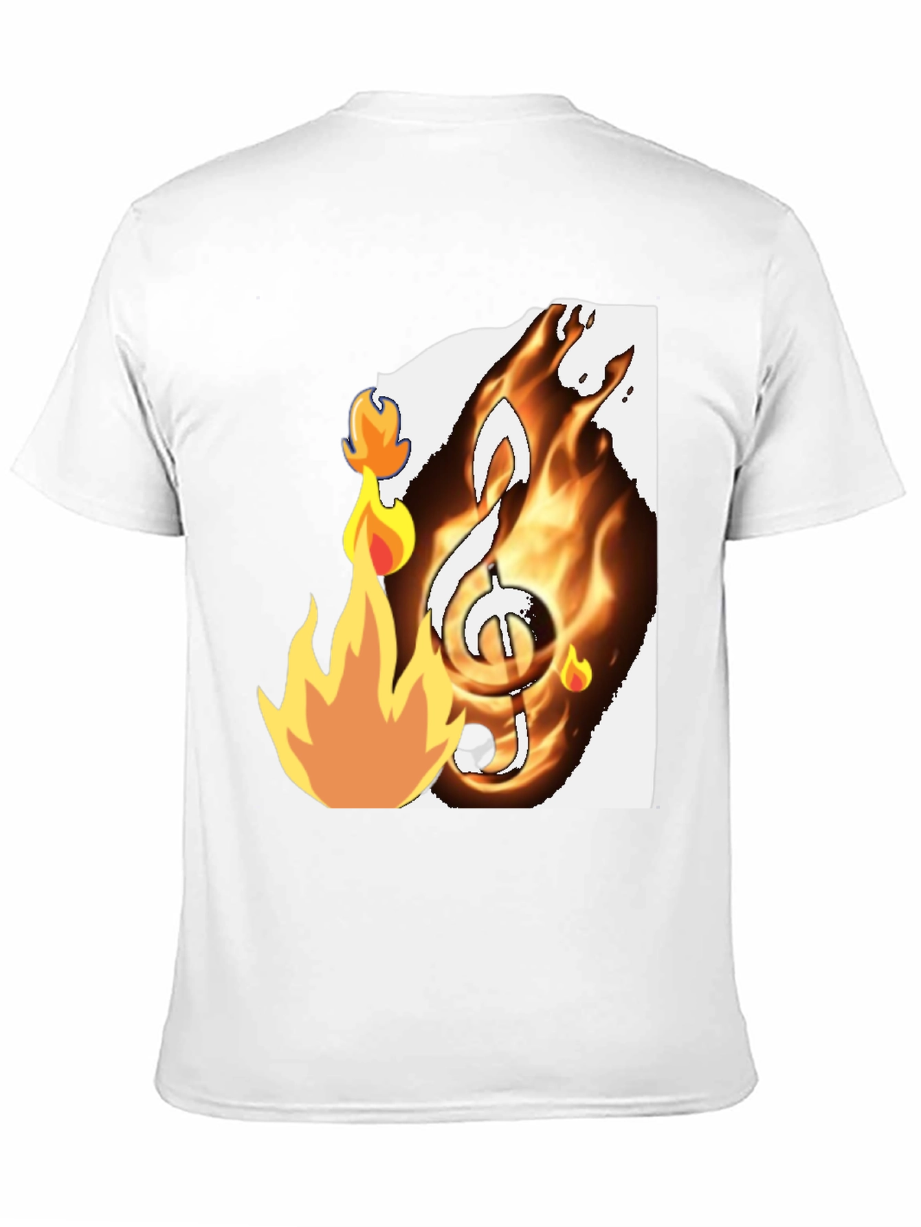 Fiery Music Note Graphic T-Shirt - Black