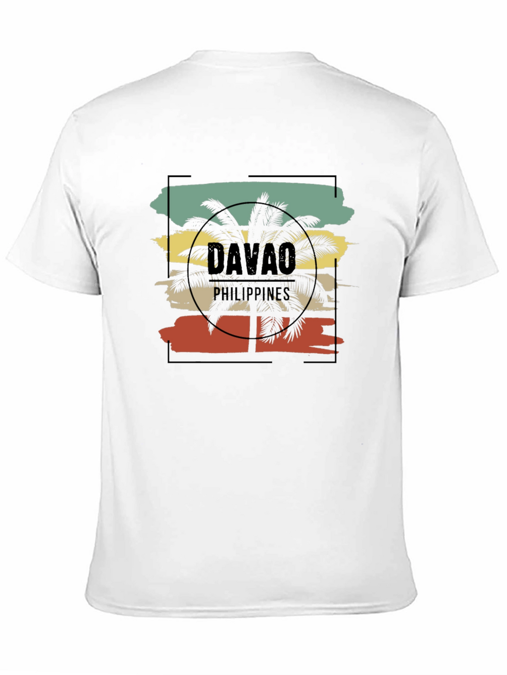 Davao Philippines T-Shirt Palm Tree Graphic Tee Black
