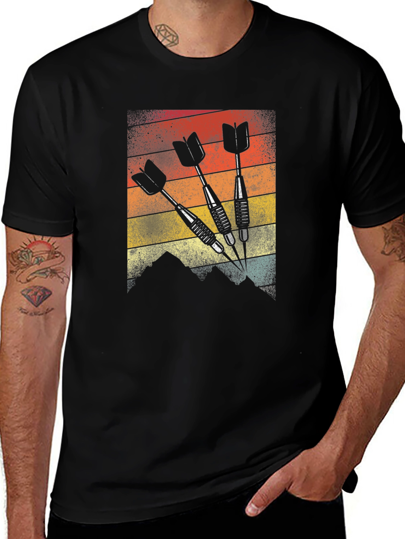 Retro Darts Graphic Tee - Vintage Style Dart Player Shirt