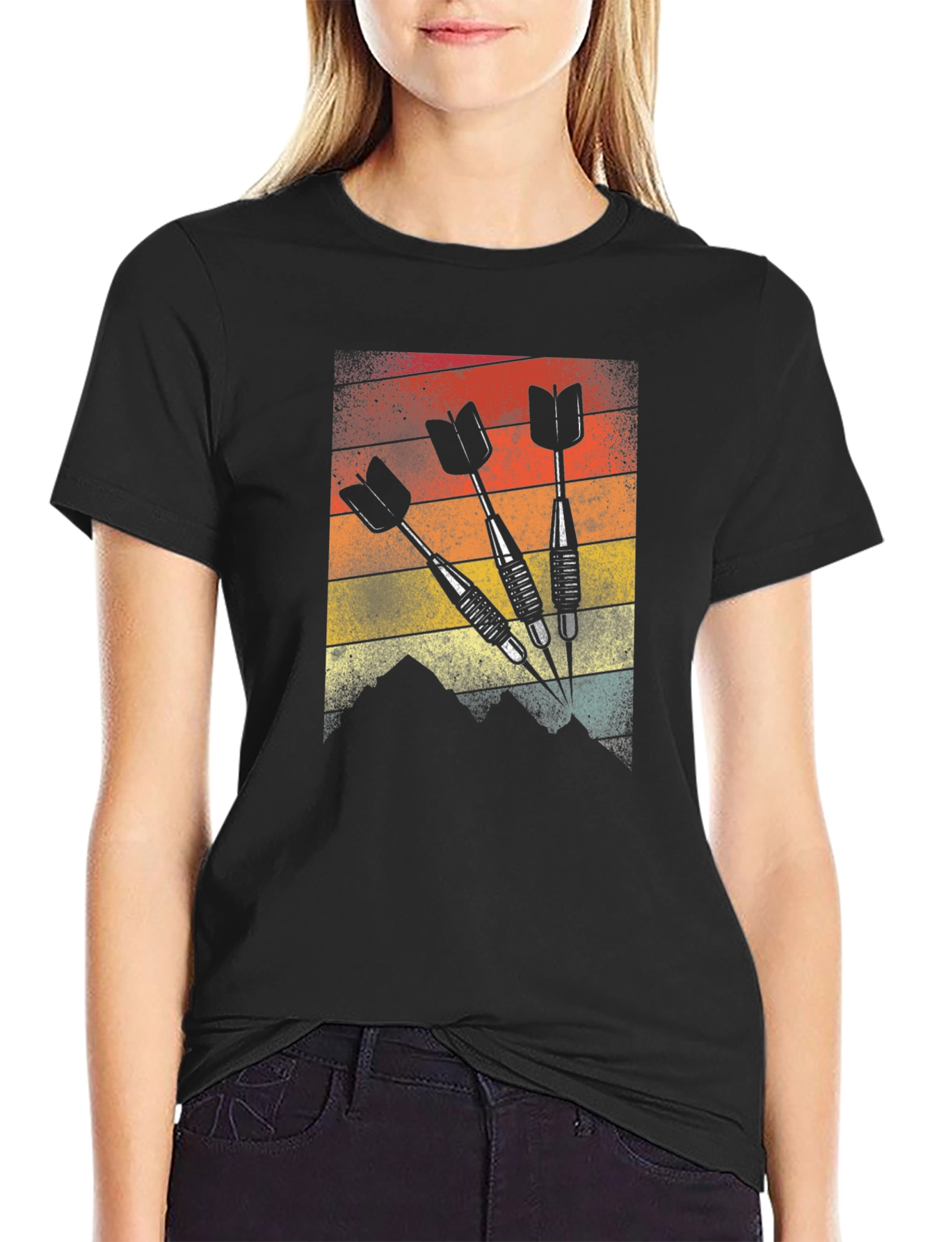 Retro Darts Graphic Tee - Vintage Style Dart Player Shirt