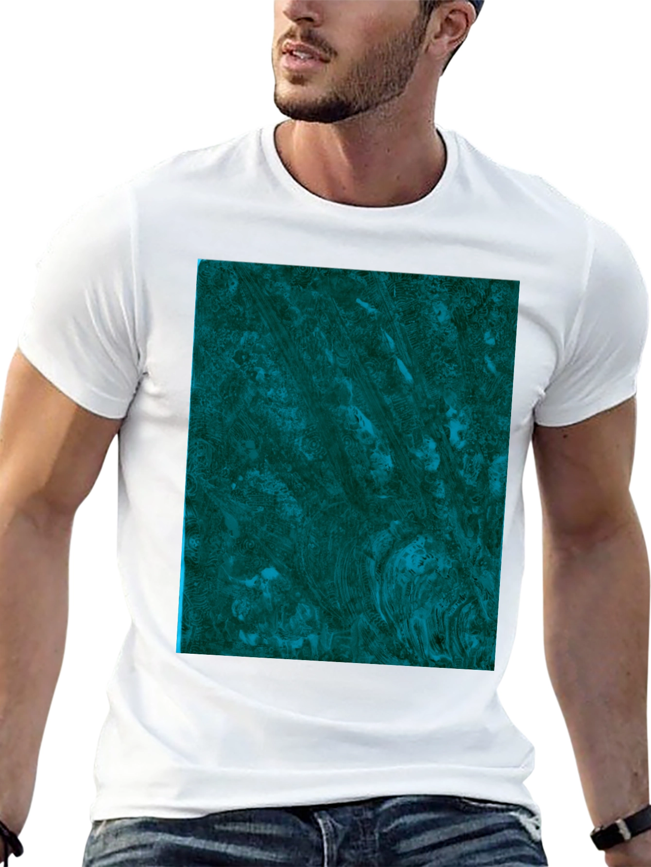 Abstract Emerald Swirl Graphic Tee