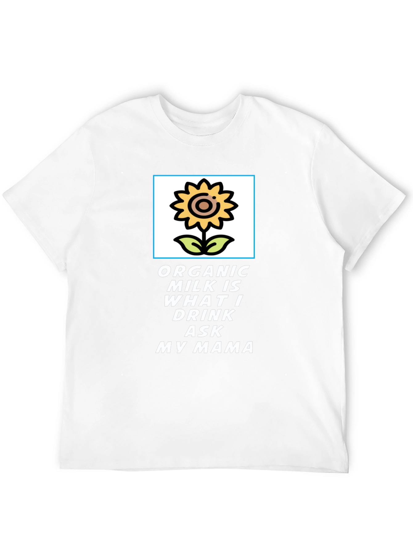 Organic Milk T-Shirt: Sunflower Design