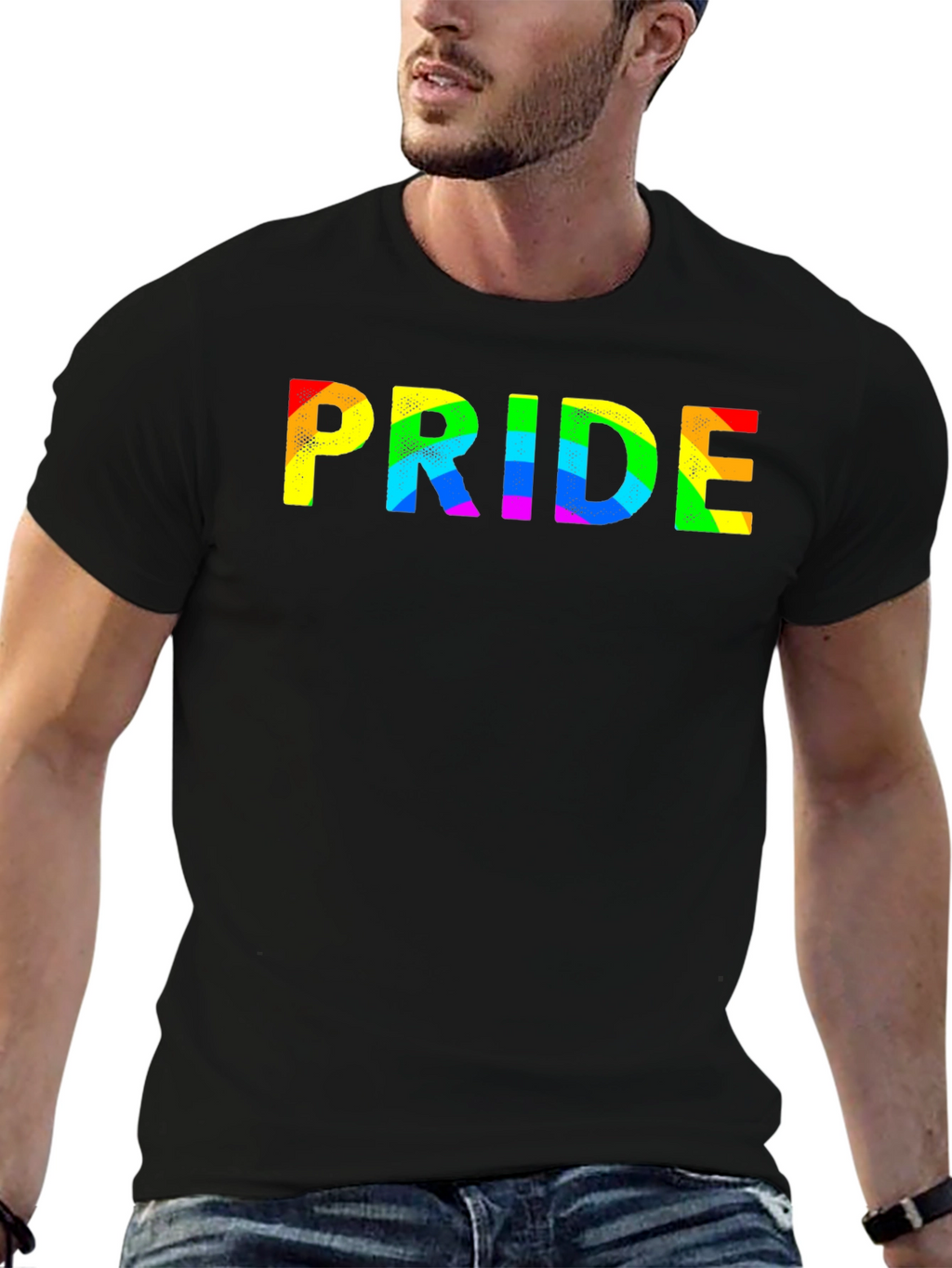 Pride Rainbow Graphic Black T-Shirt