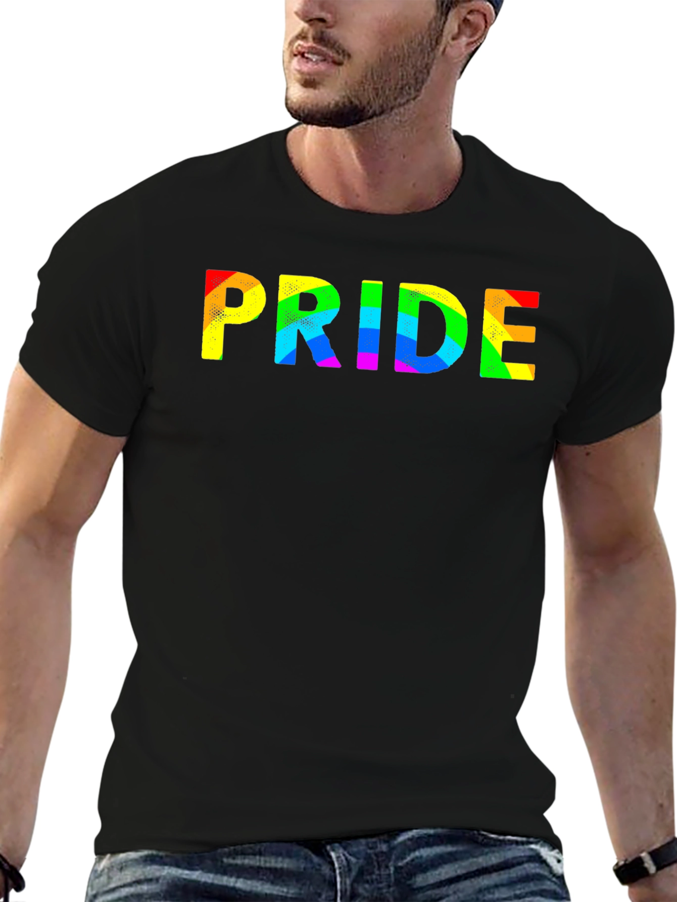 Pride Rainbow Graphic Black T-Shirt
