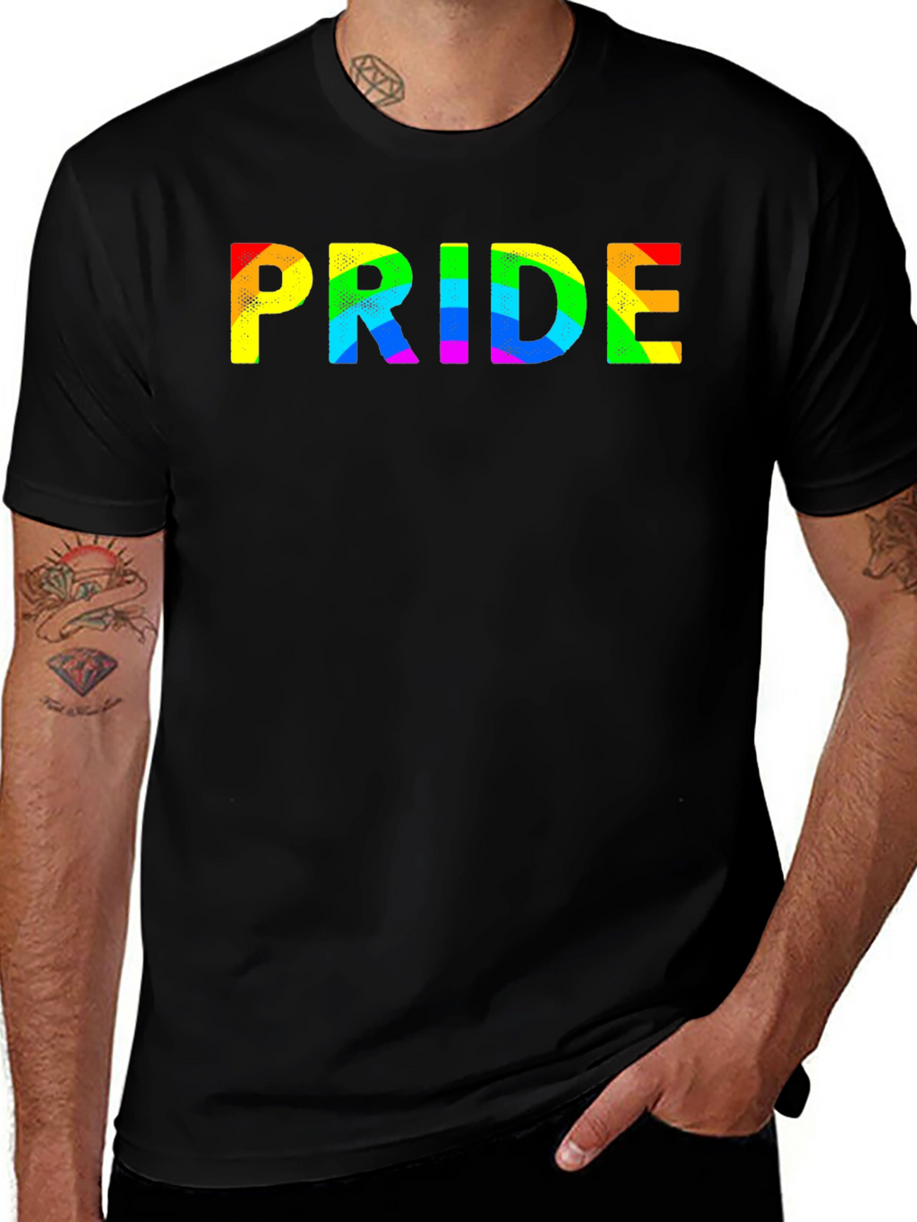Pride Rainbow Graphic Black T-Shirt