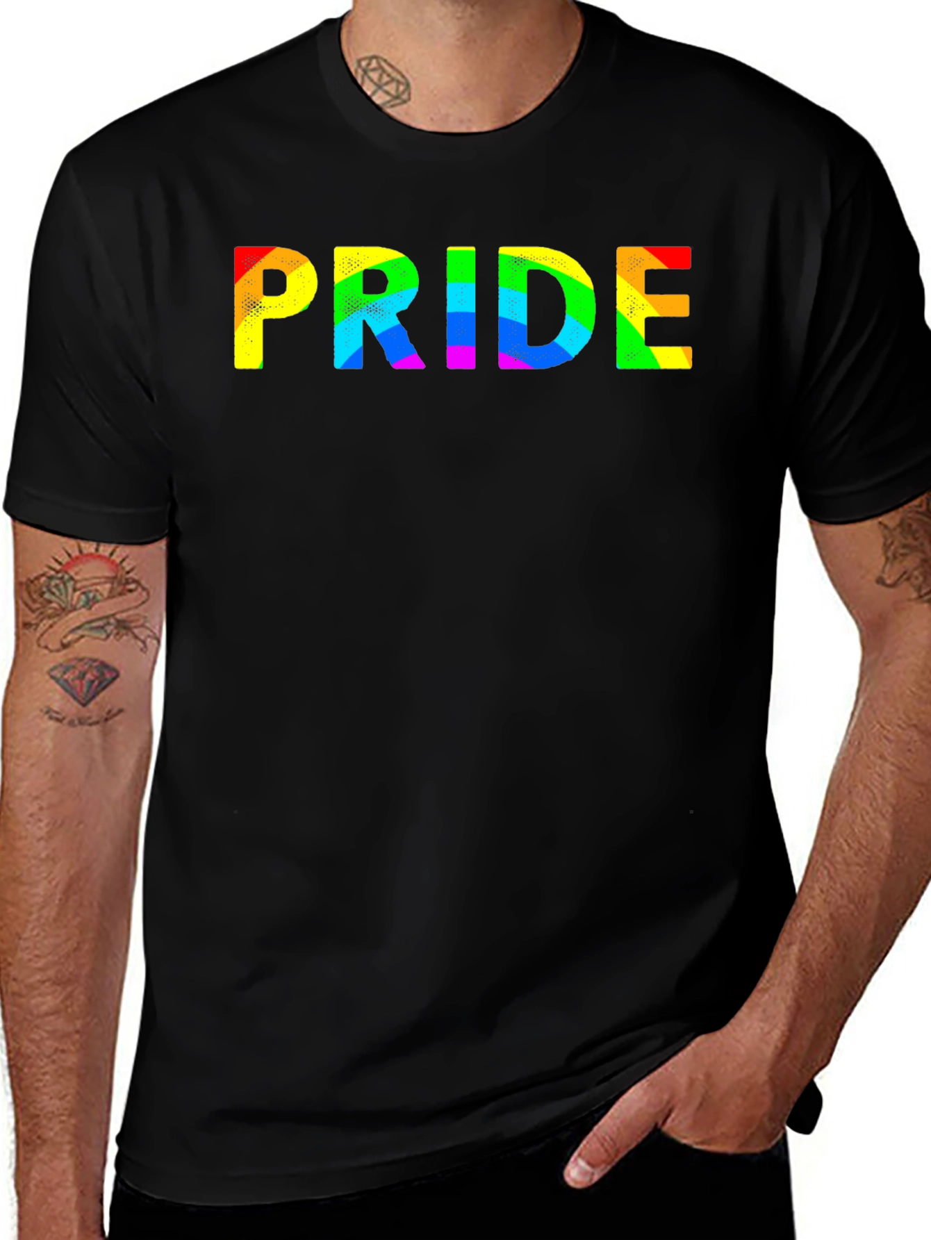 Pride Rainbow Graphic Black T-Shirt