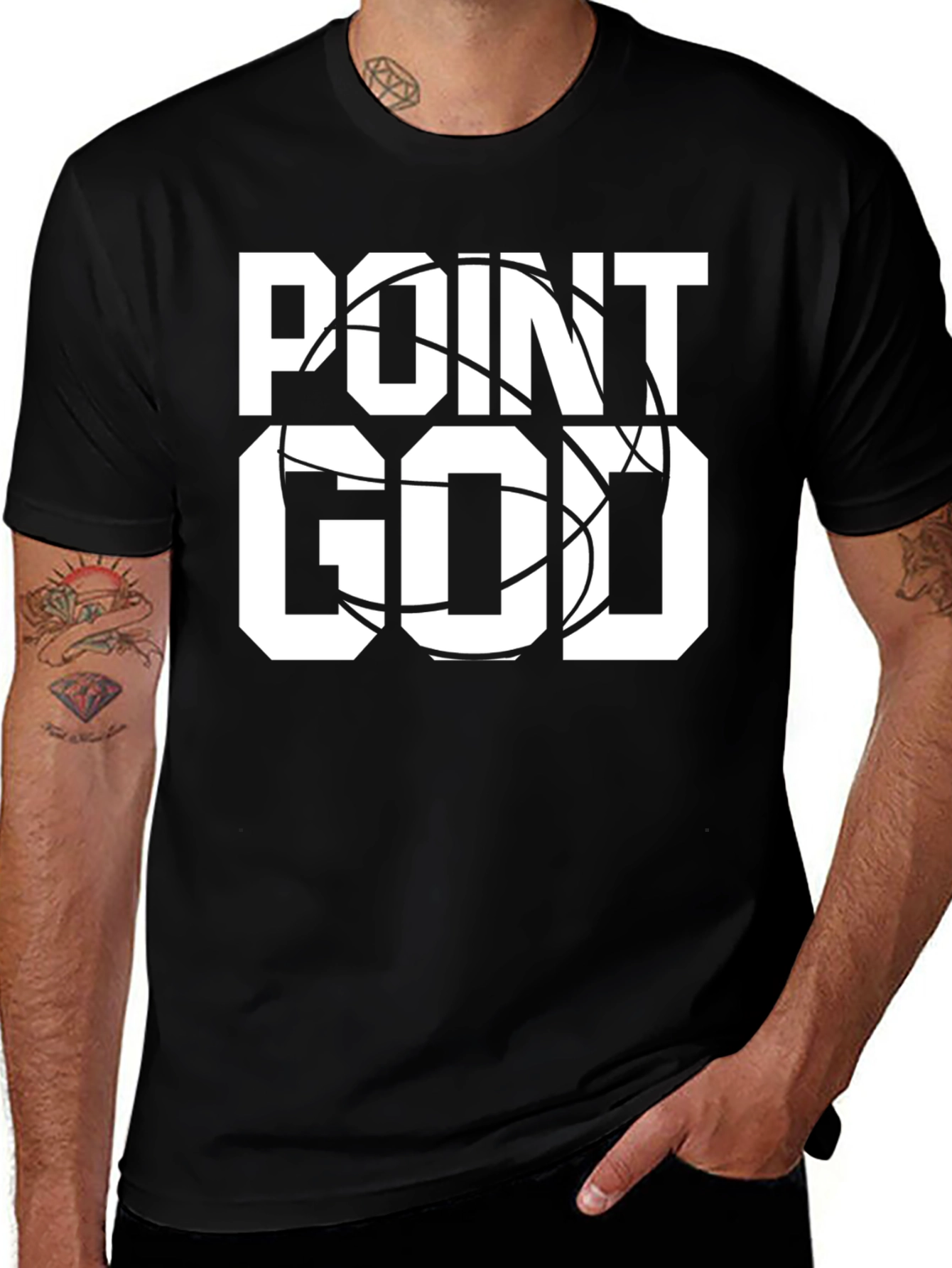Point God Basketball T-Shirt - Black Graphic Tee