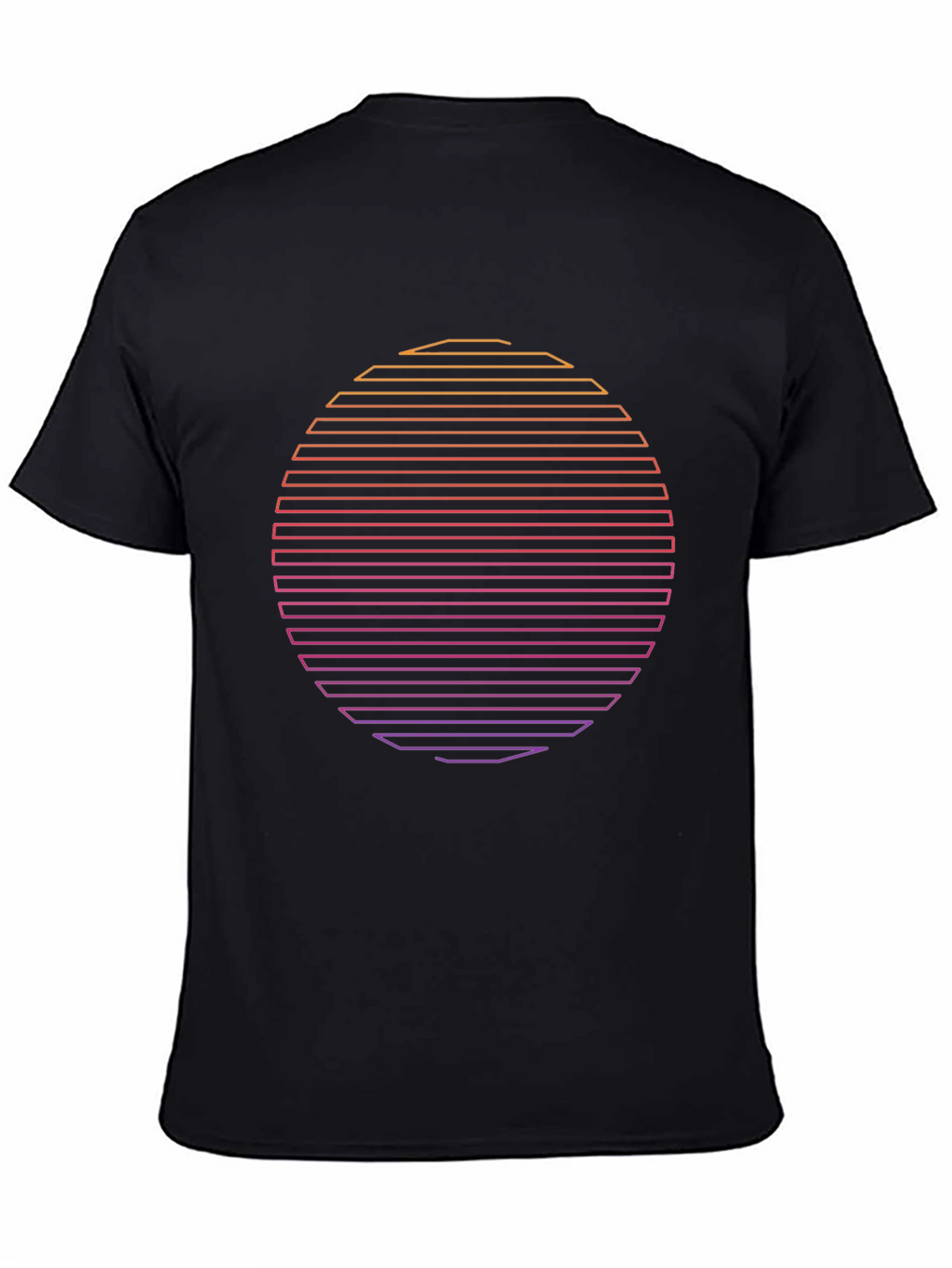 Retro Sunset Graphic Tee - Black Cotton Blend