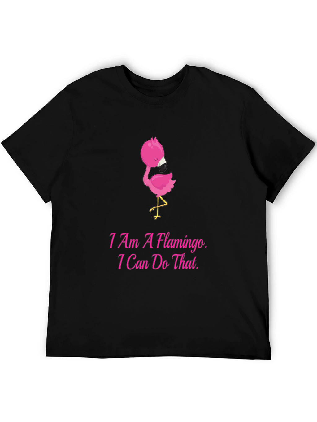 I Am A Flamingo Mens Black T-Shirt