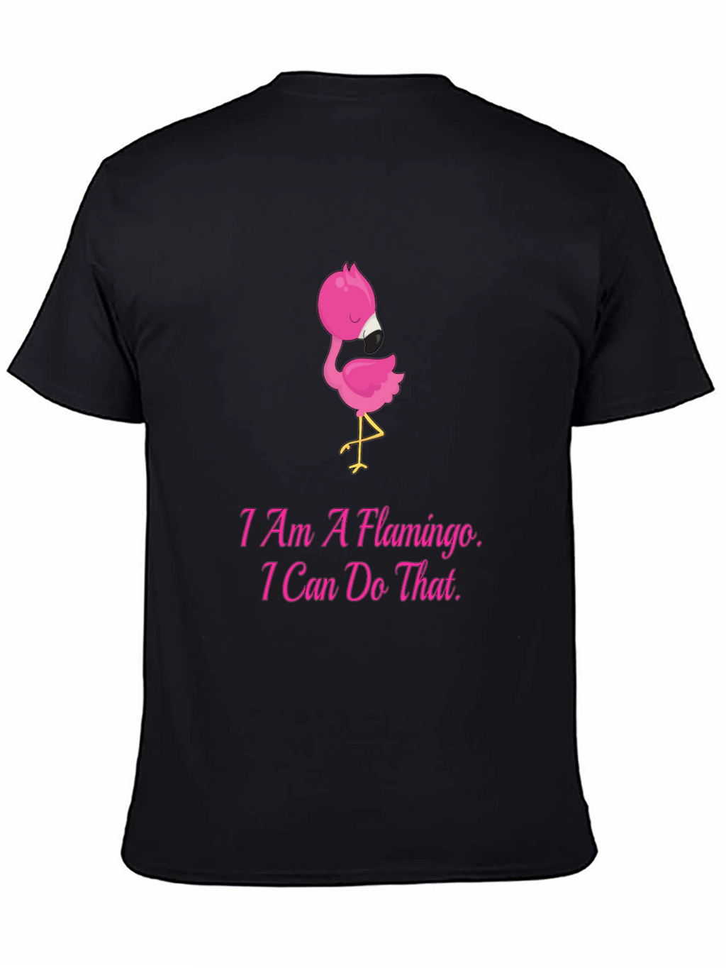 I Am A Flamingo Mens Black T-Shirt