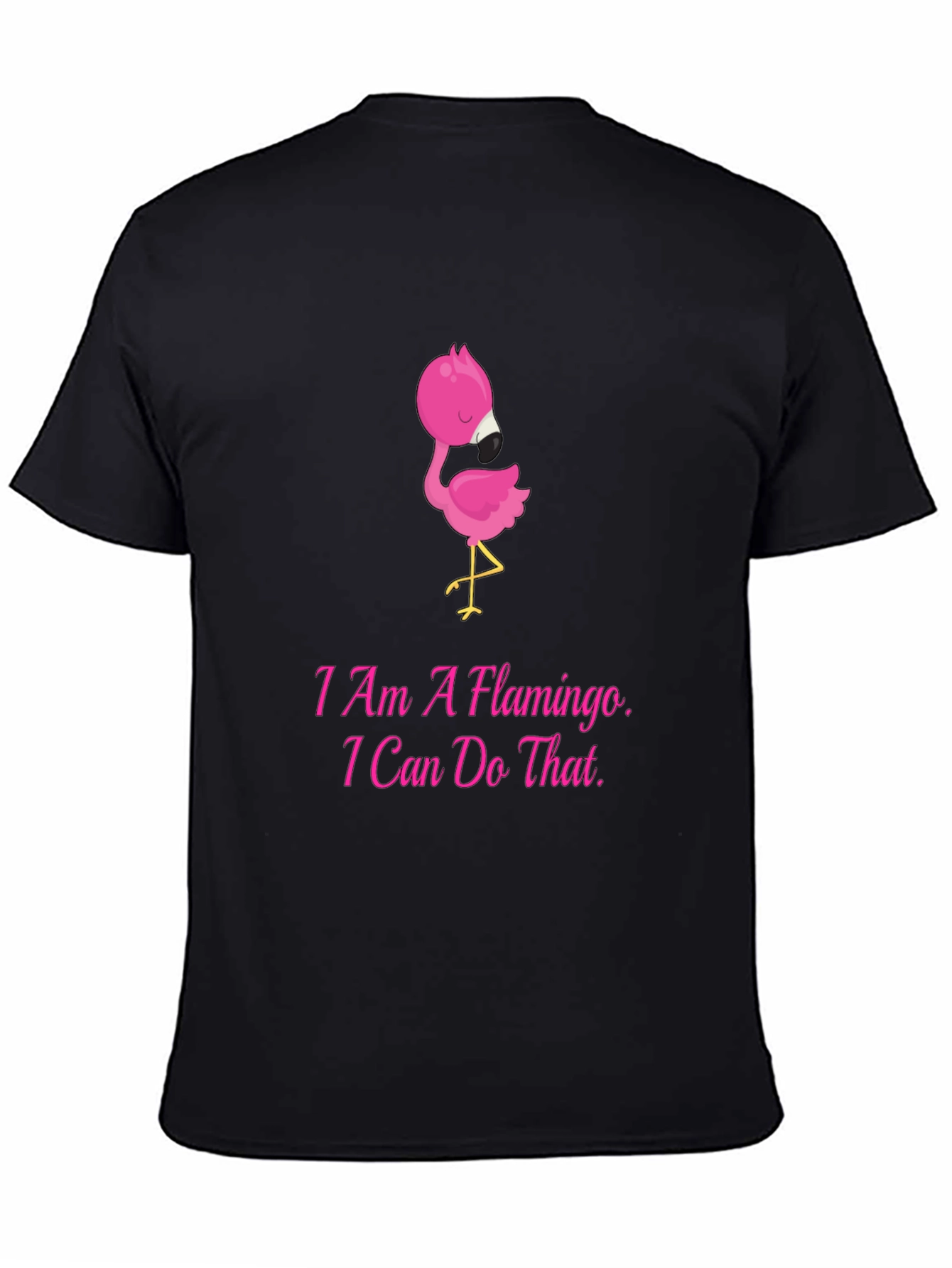 I Am A Flamingo Mens Black T-Shirt