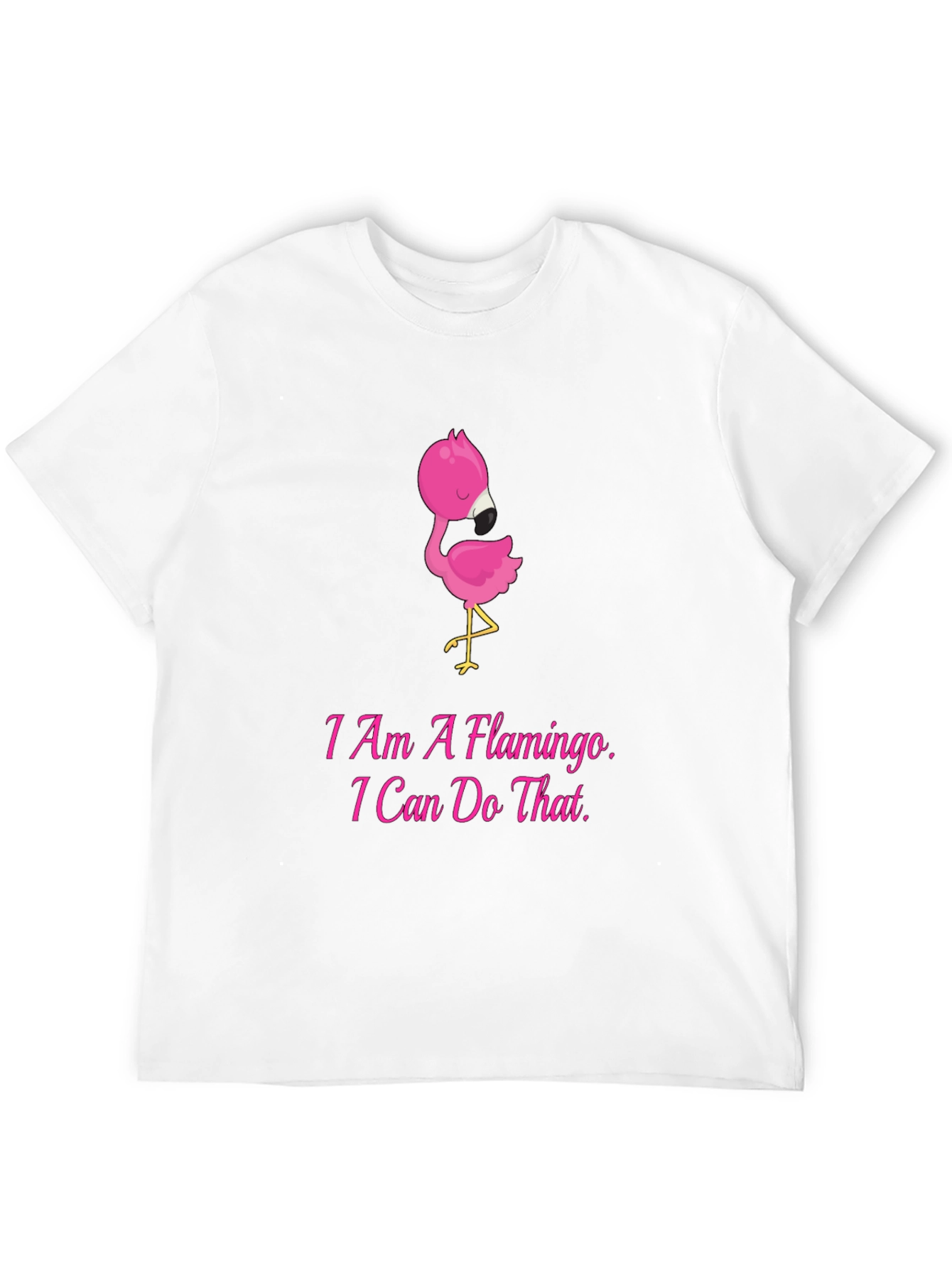 I Am A Flamingo Mens Black T-Shirt