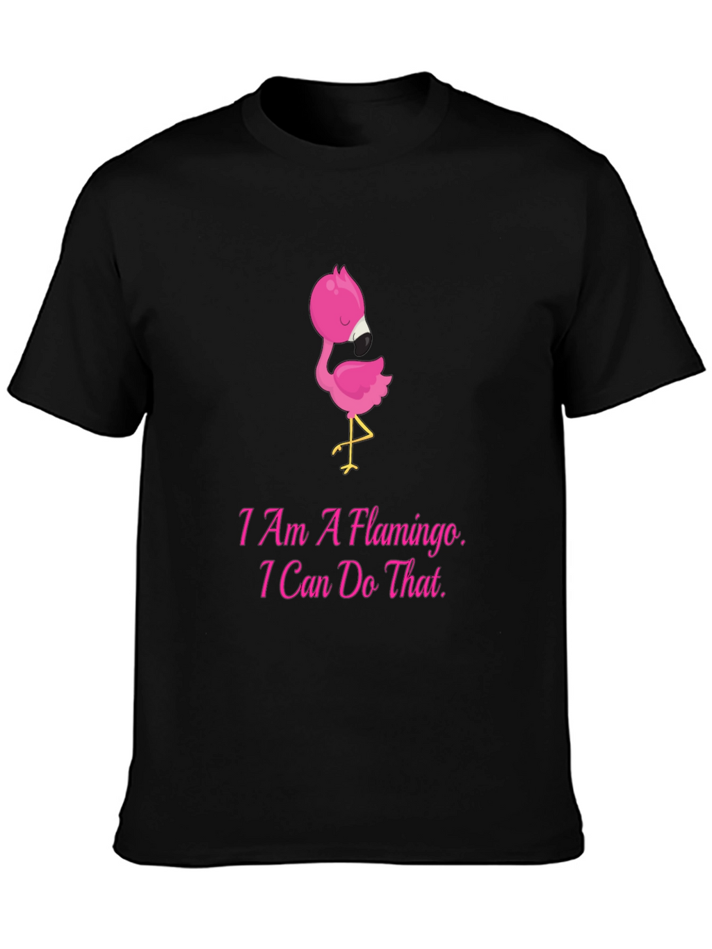 I Am A Flamingo Mens Black T-Shirt