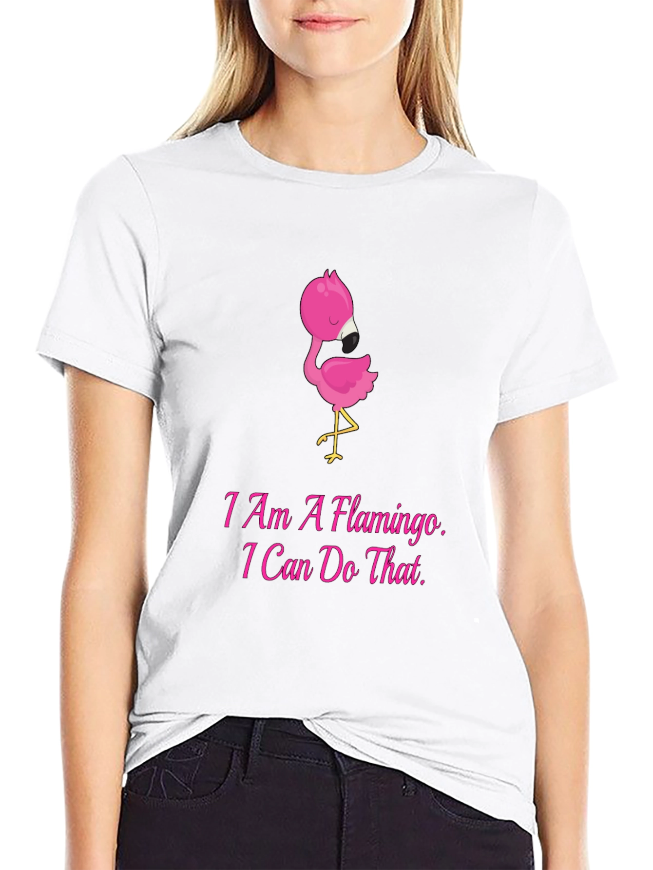 I Am A Flamingo Mens Black T-Shirt