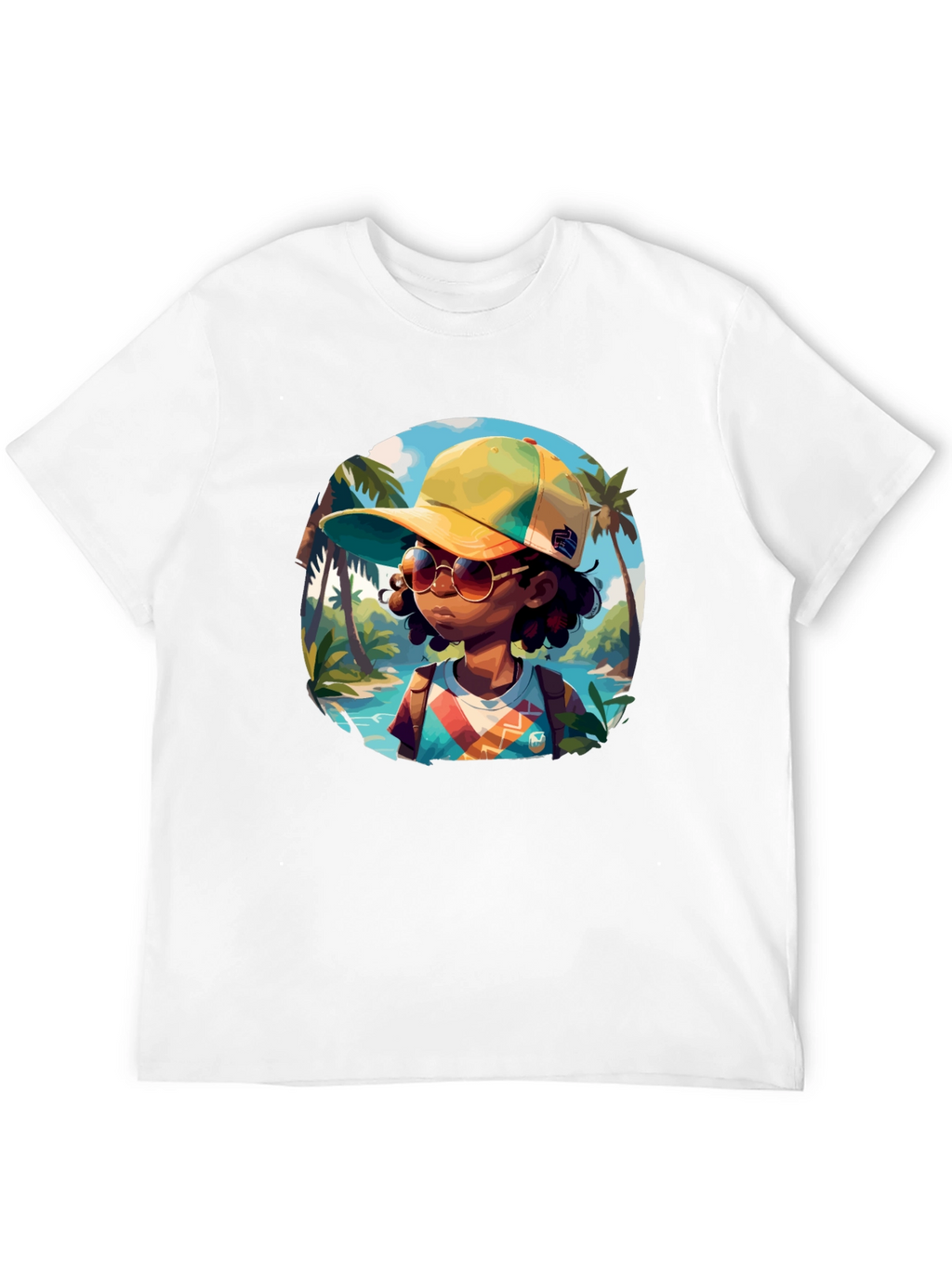 Island Traveler T-Shirt - Black Cotton Graphic Tee