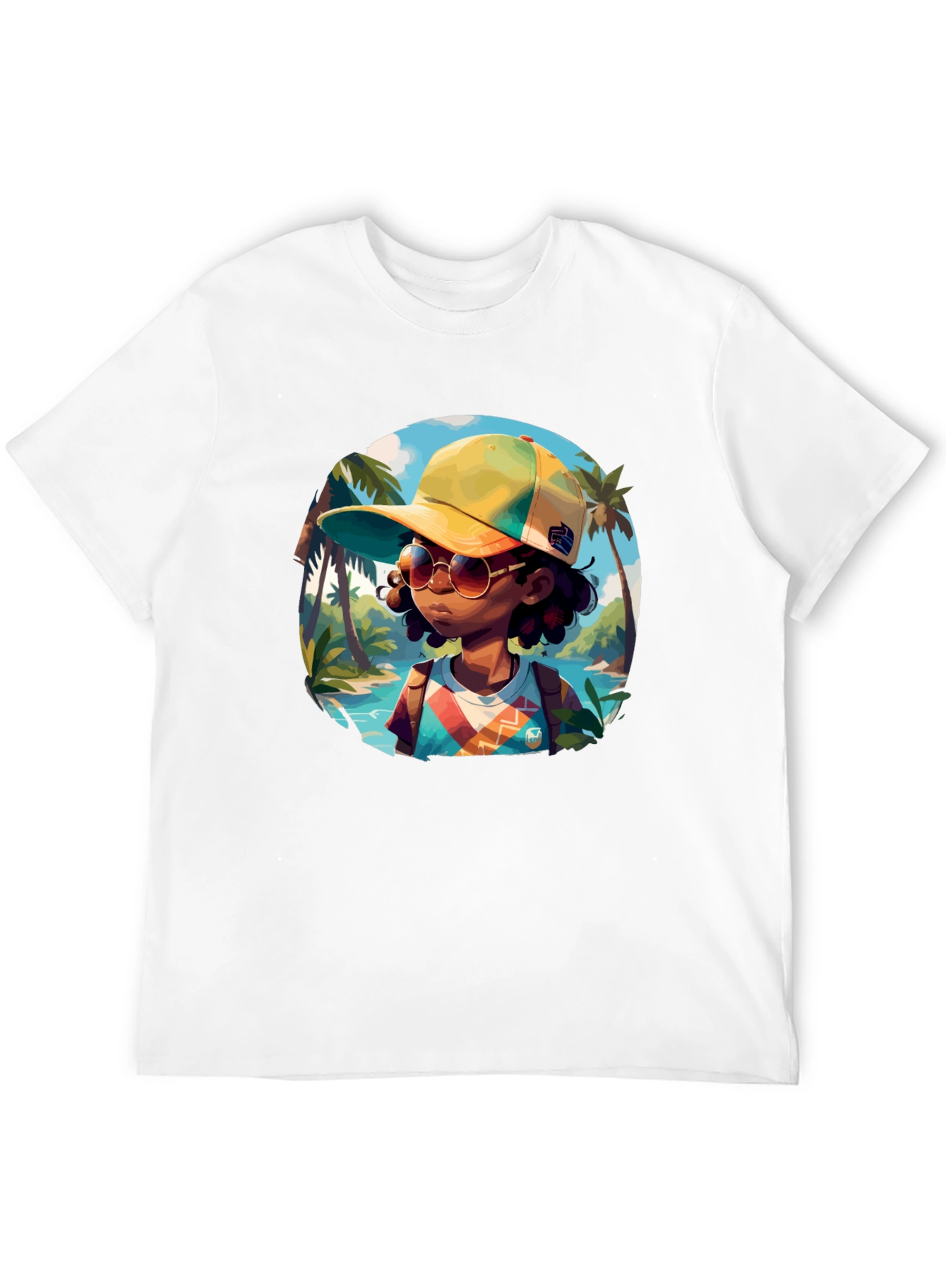 Island Traveler T-Shirt - Black Cotton Graphic Tee